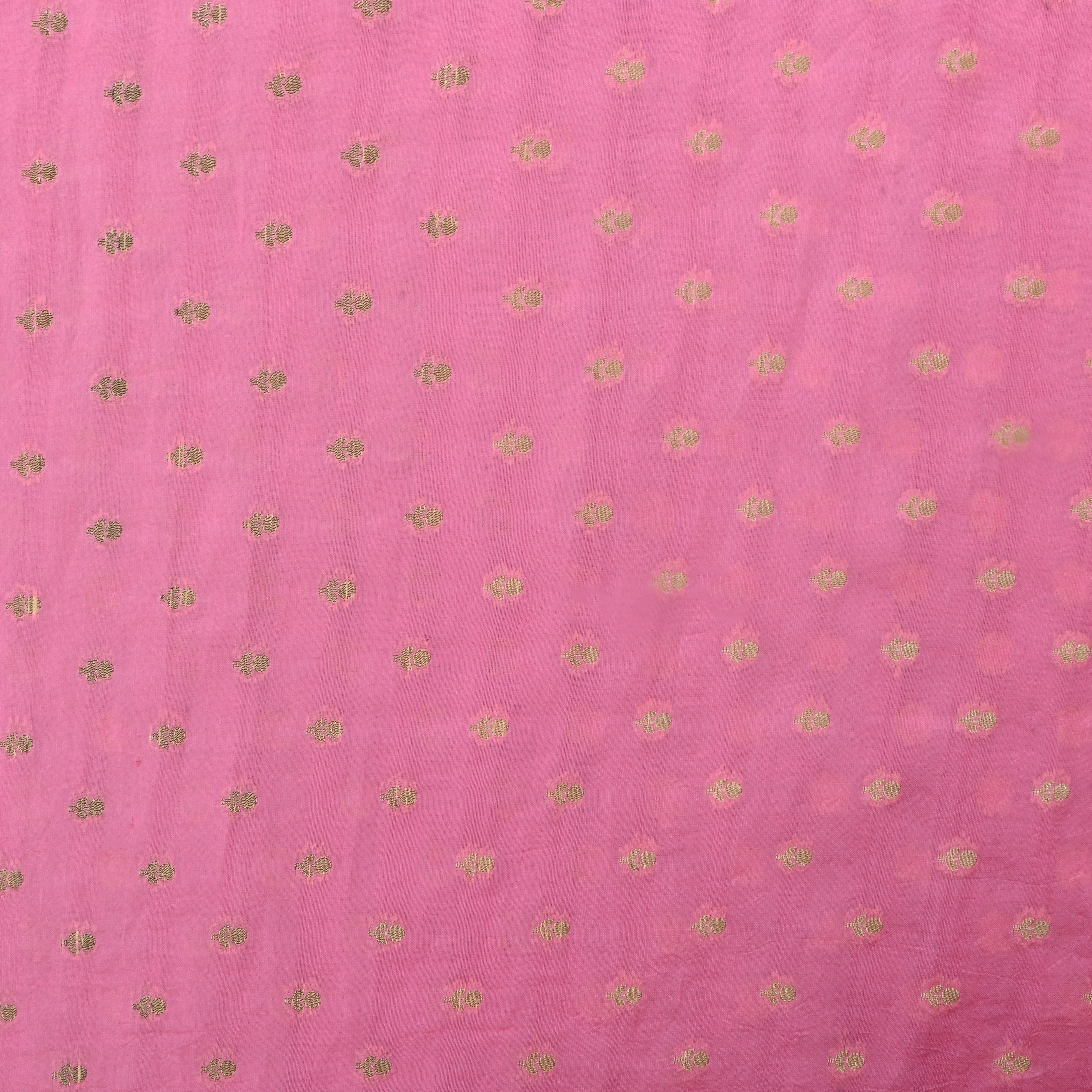 Light Pink Jamawar Silk Fabric With Butti'S