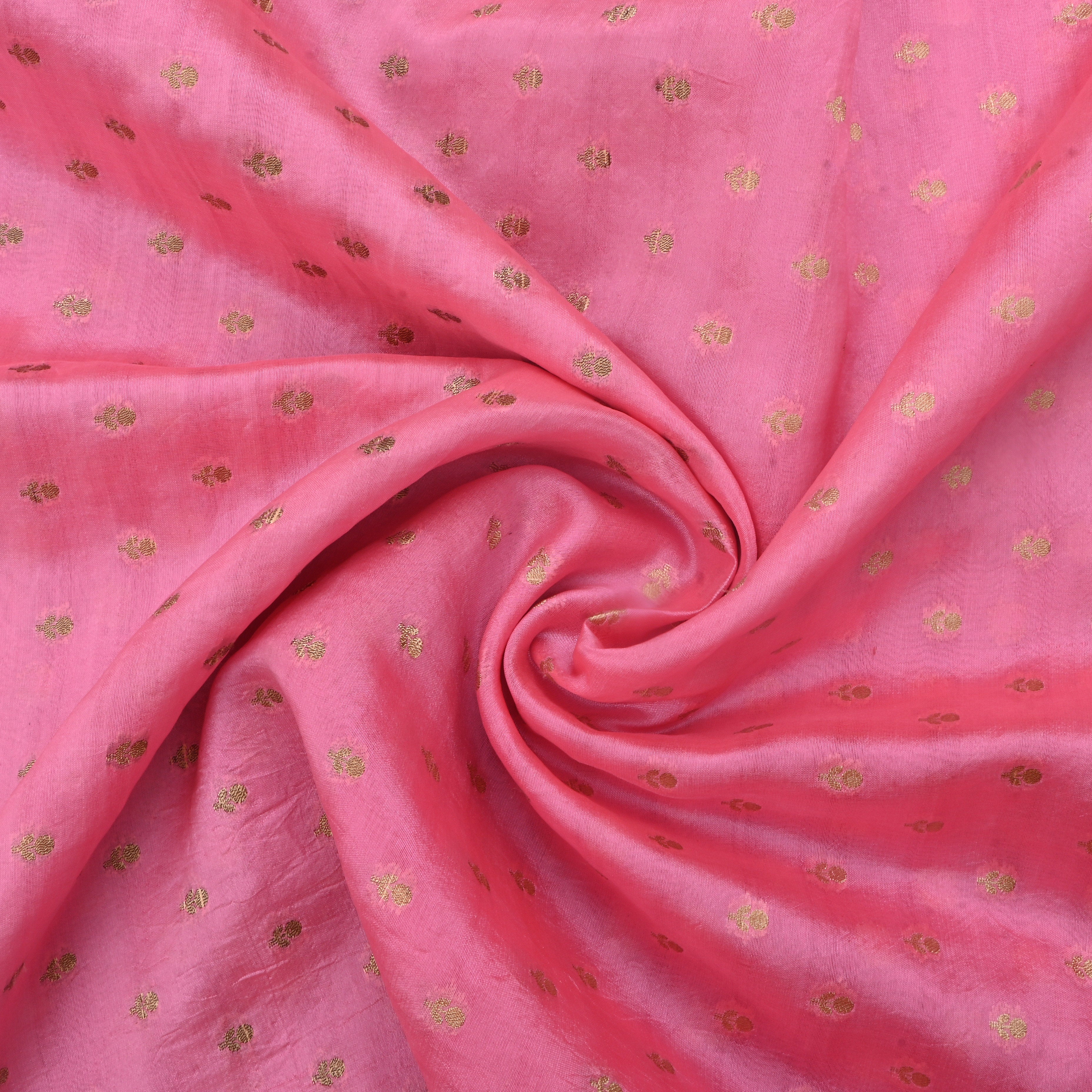 Light Pink Jamawar Silk Fabric With Butti'S