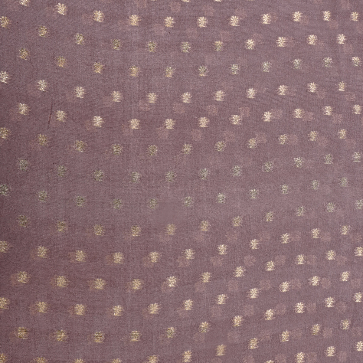 Mauve Gold Butti Self Weave Jamawar Silk Fabric