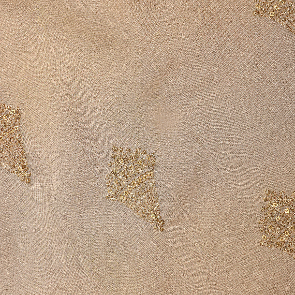 Beige Zari Butti Embroidered Tissue