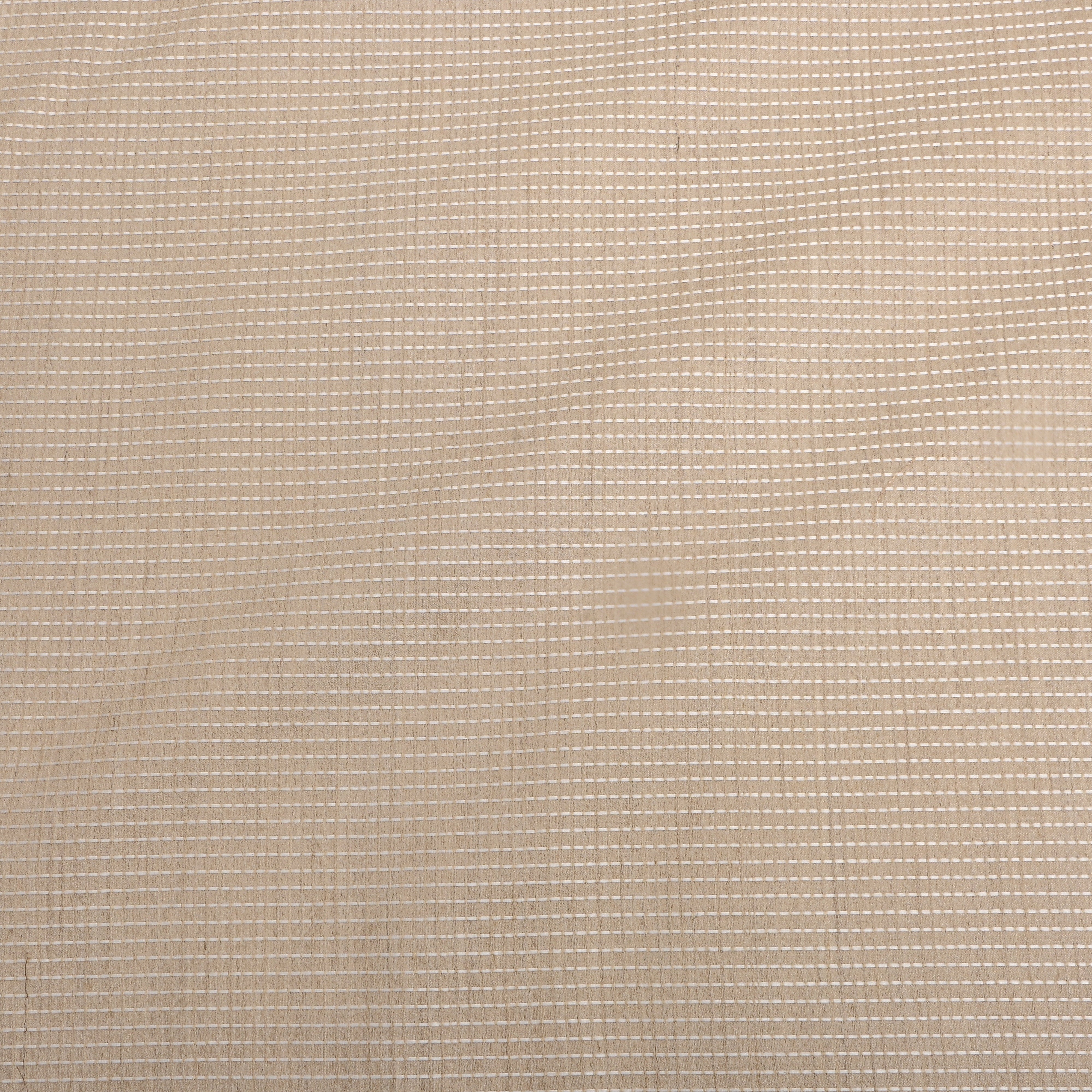 Cream Thread Work Embroidery Tussar Silk Fabric