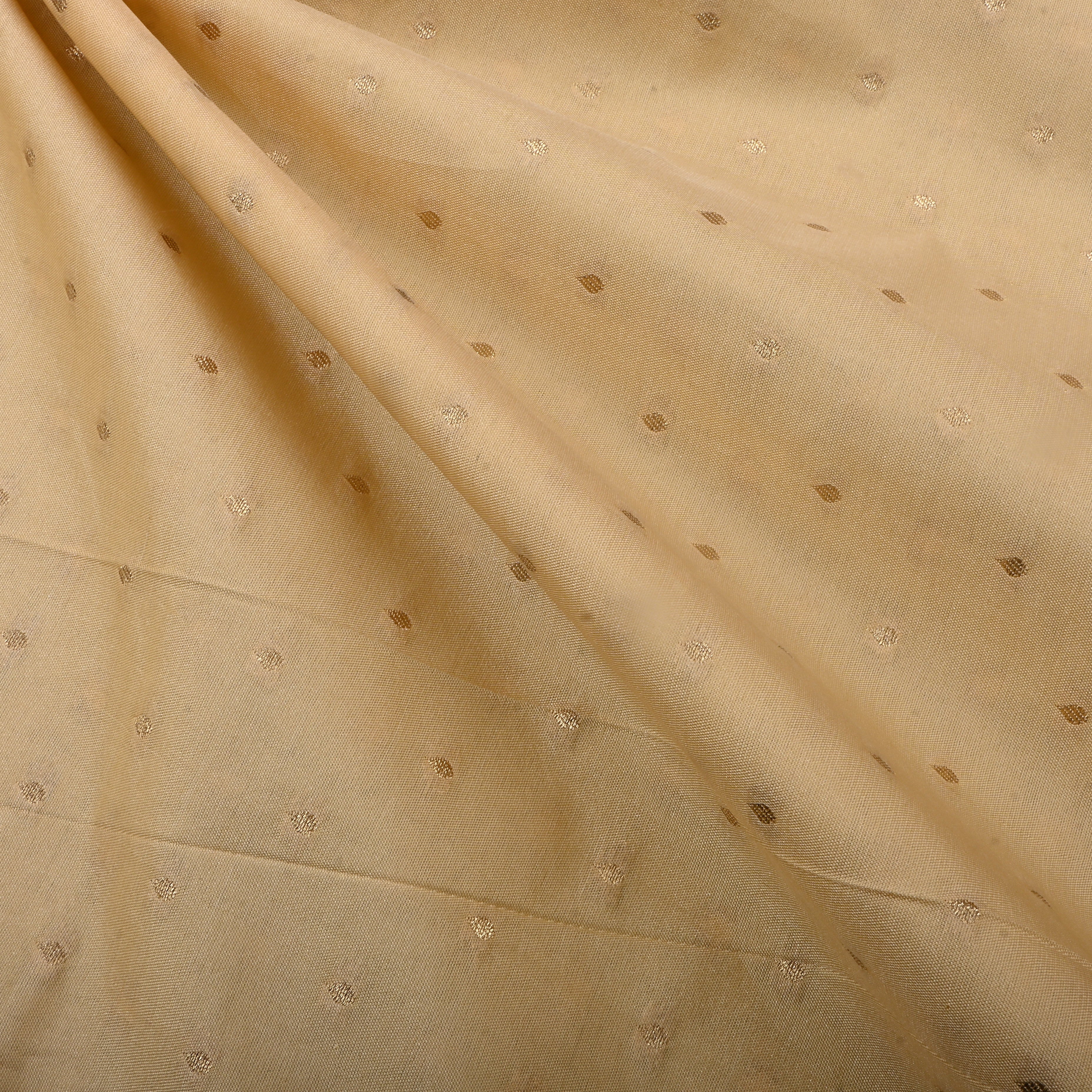 Burly Wood Yellow Jamawar Silk Fabric With Butti'S