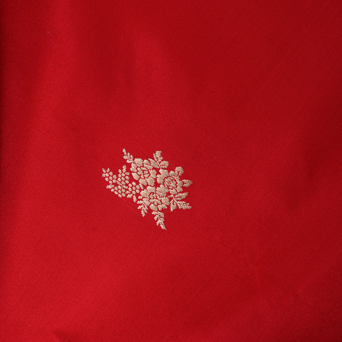 Red Gold Floral Butti Jamawar Silk Fabric