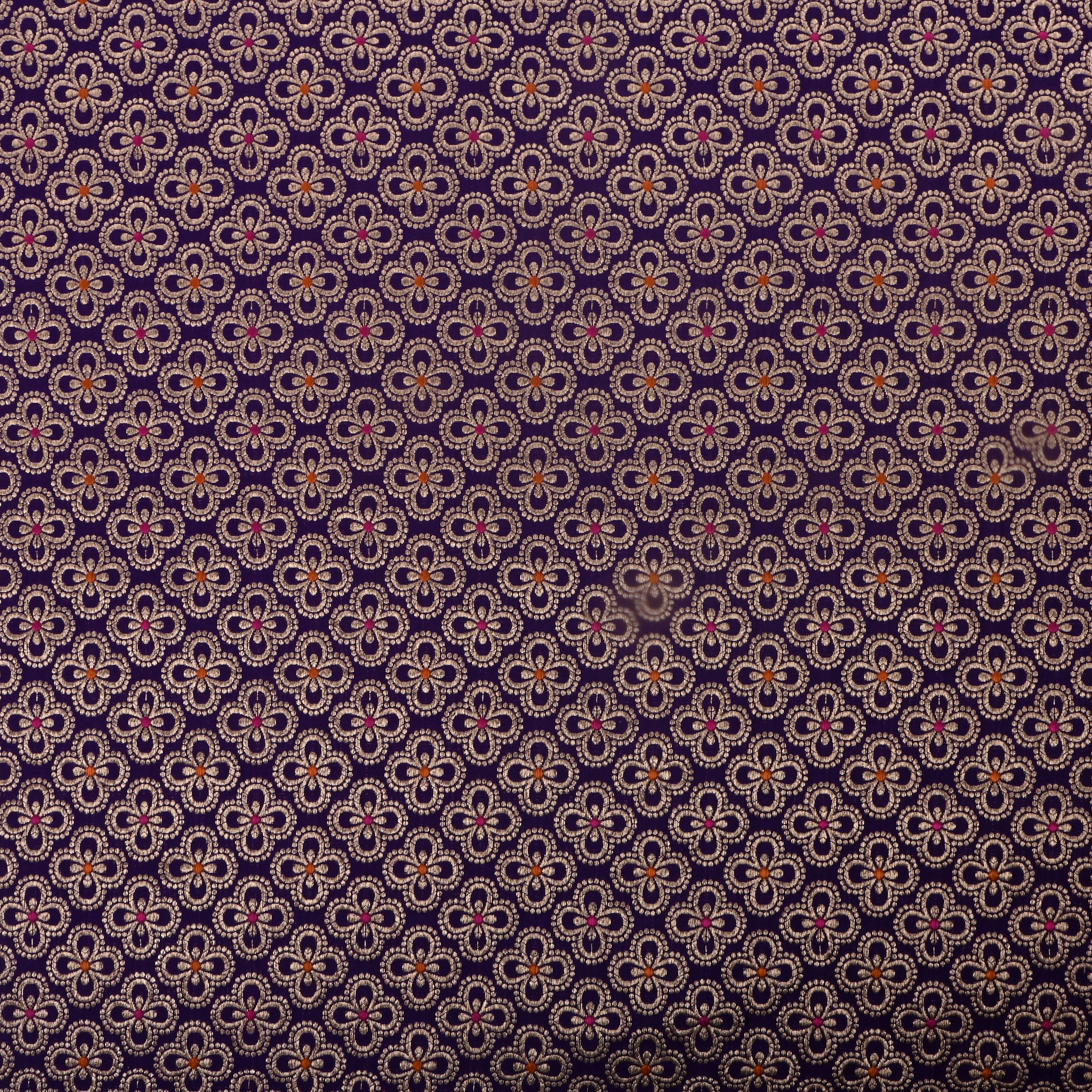 Haiti Purple Jamawar Silk Fabric With Meenakari Design
