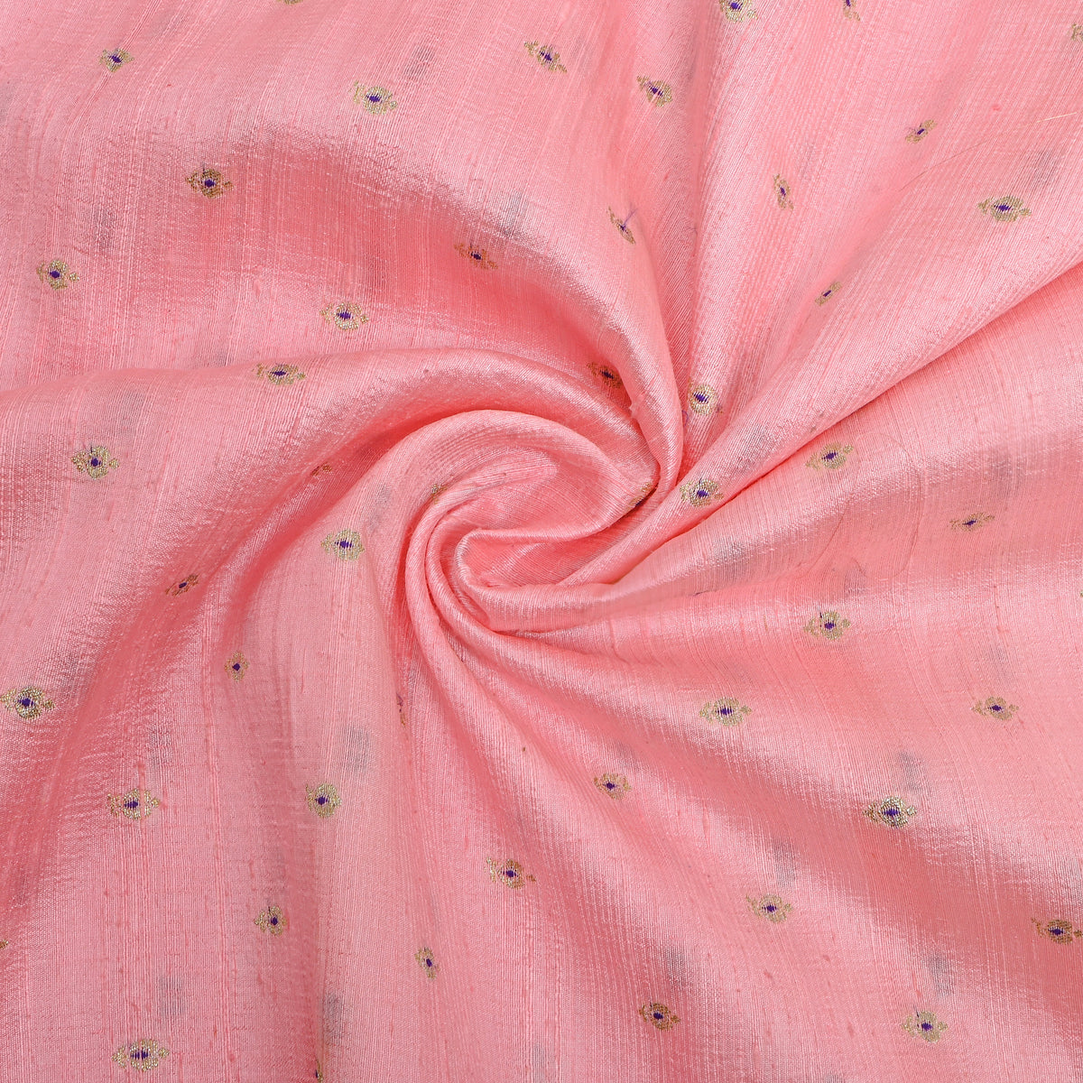 Blush Pink Embroidery Jamawar Silk Fabric