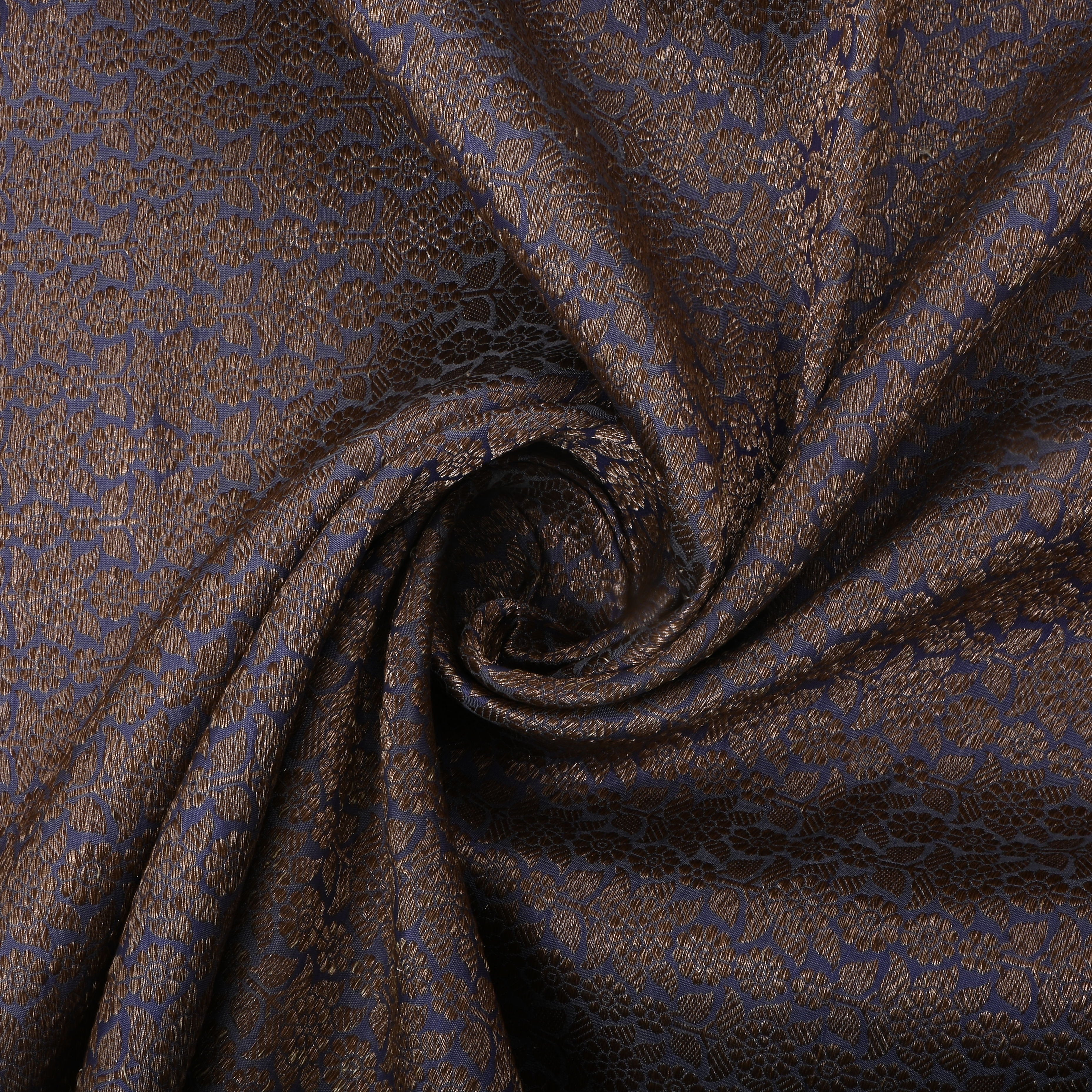 Mulled Wine Jamawar Silk Fabric With Brocades