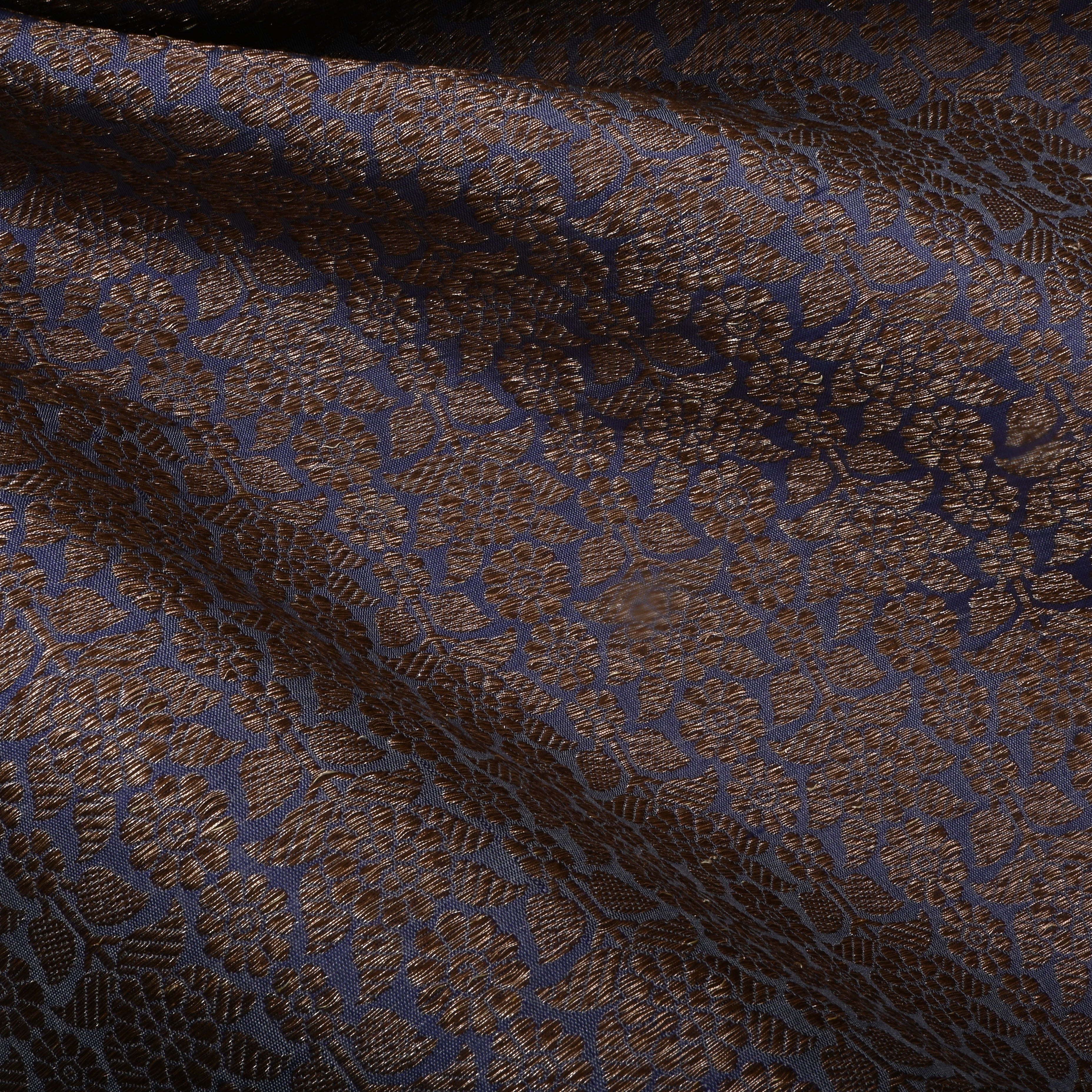 Mulled Wine Jamawar Silk Fabric With Brocades