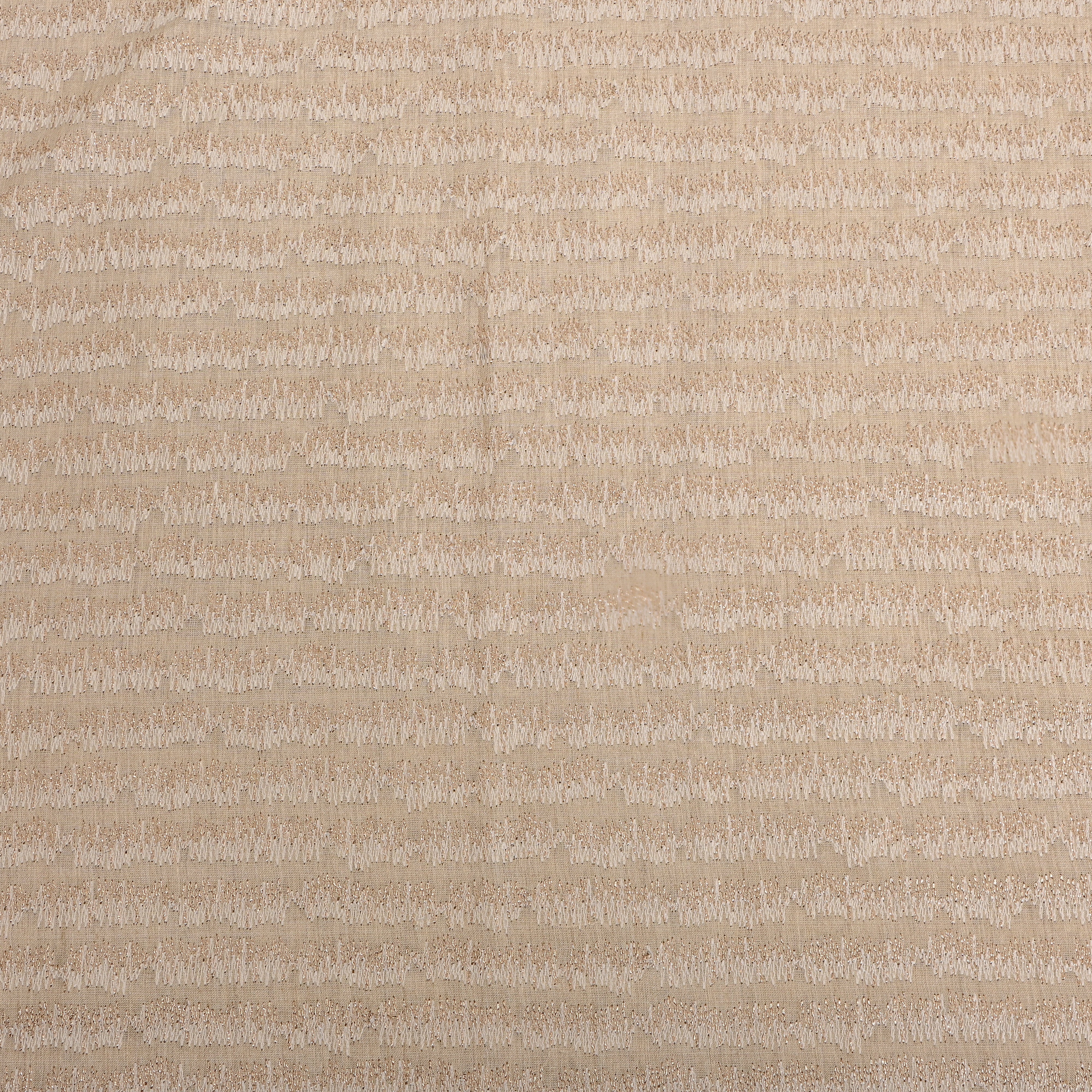 Beige Zari Zigzag Striped Munga Tussar