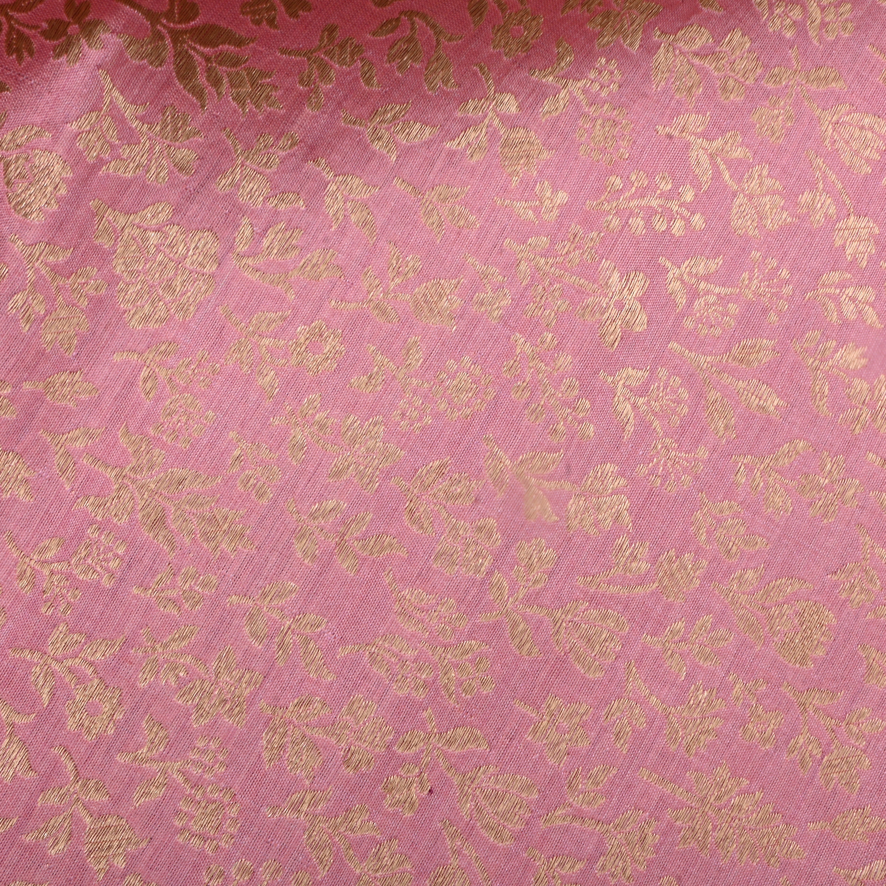 Dusty Pink Jamawar Silk Fabric With Floral Jaal