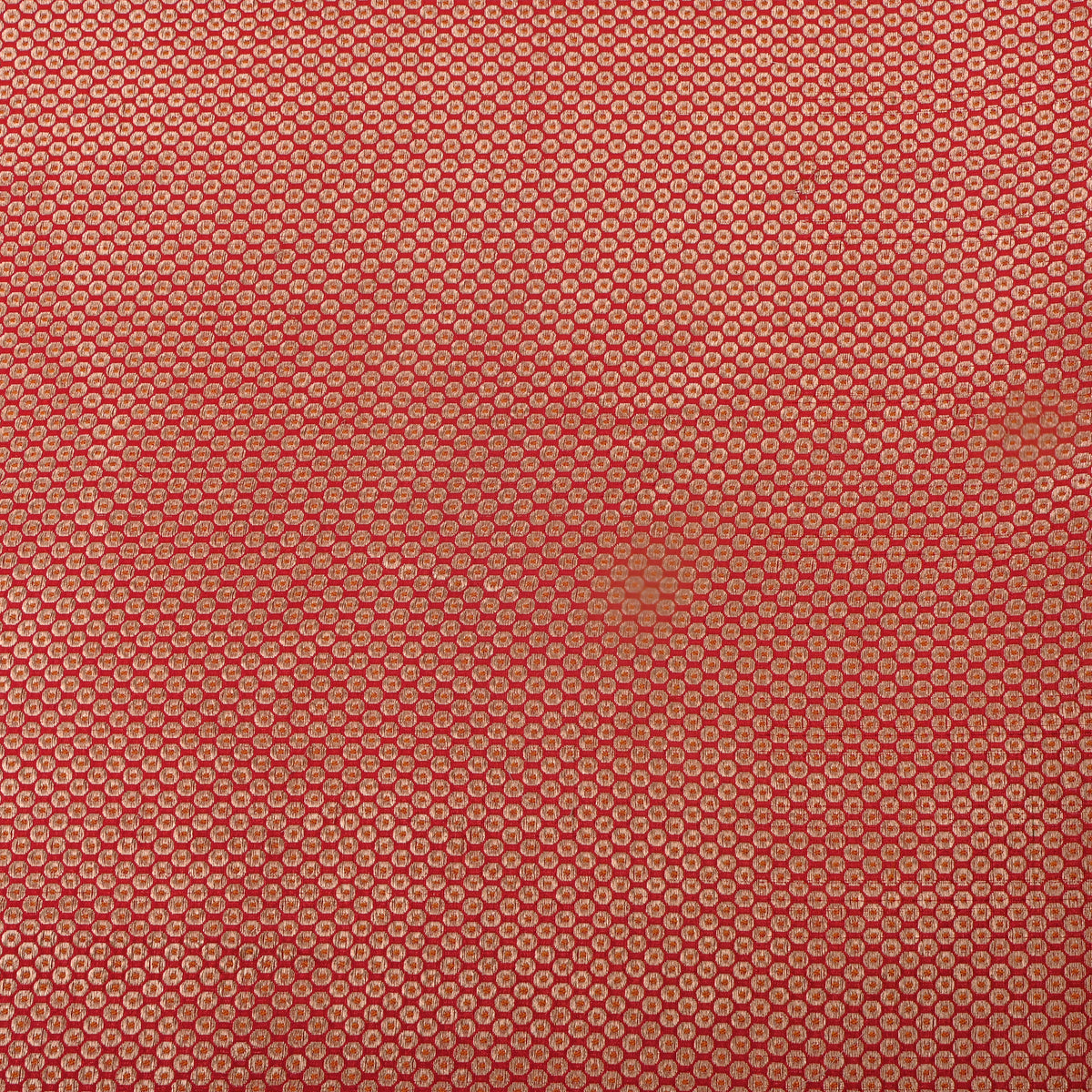Orange Gold Butti Jamawar Silk Fabric