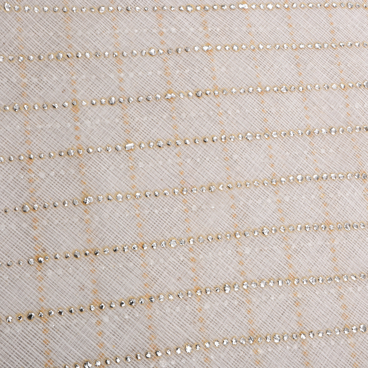 Neutral White Foil Striped Kota Doria Fabric