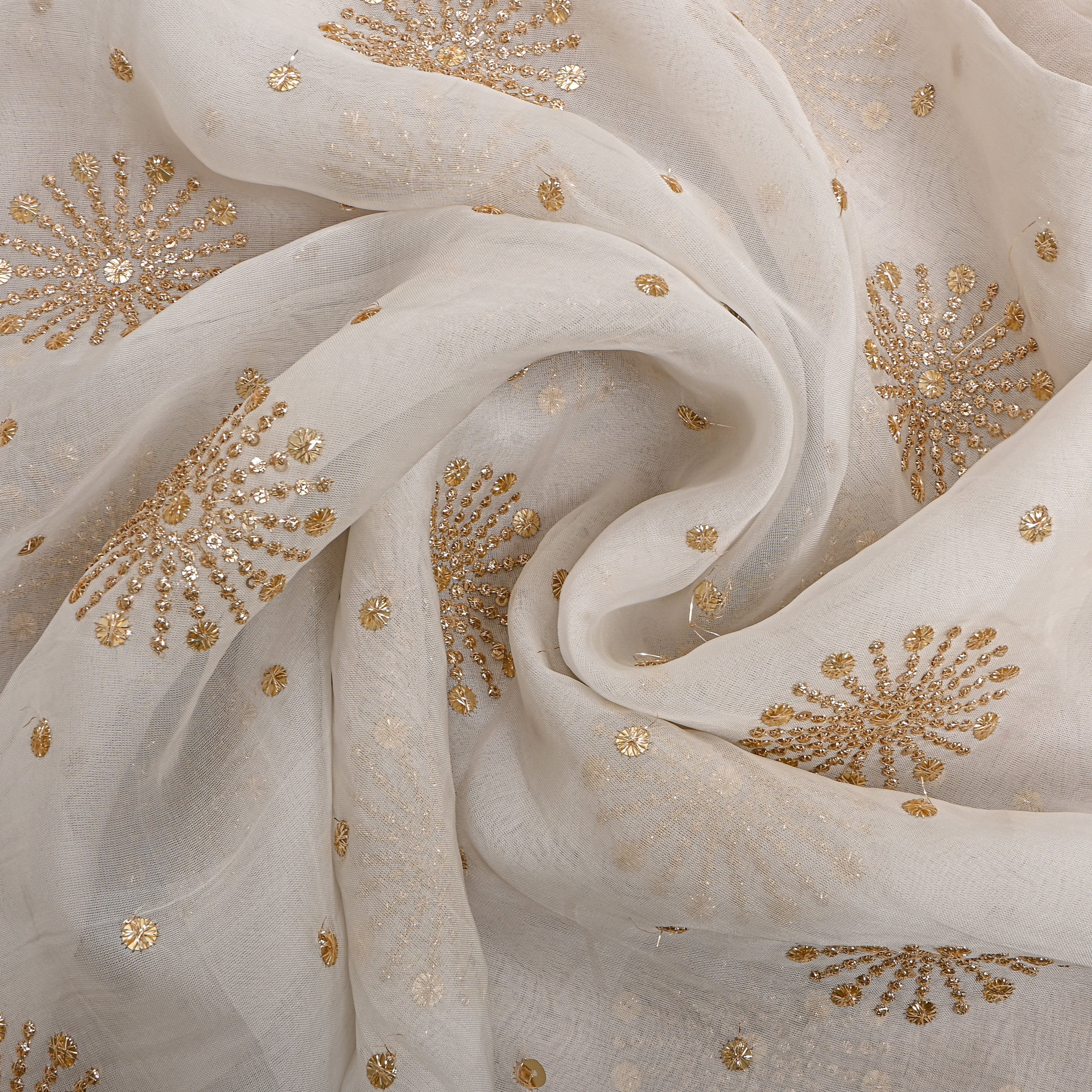 White Zari Butti Embroidered Organza