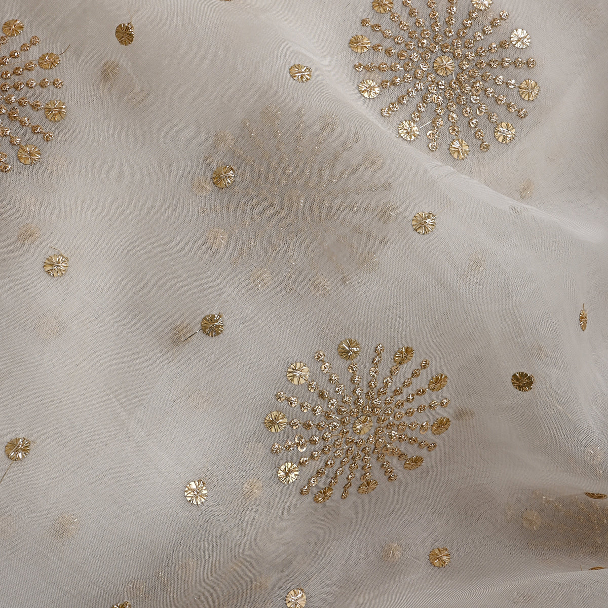 White Zari Butti Embroidered Organza