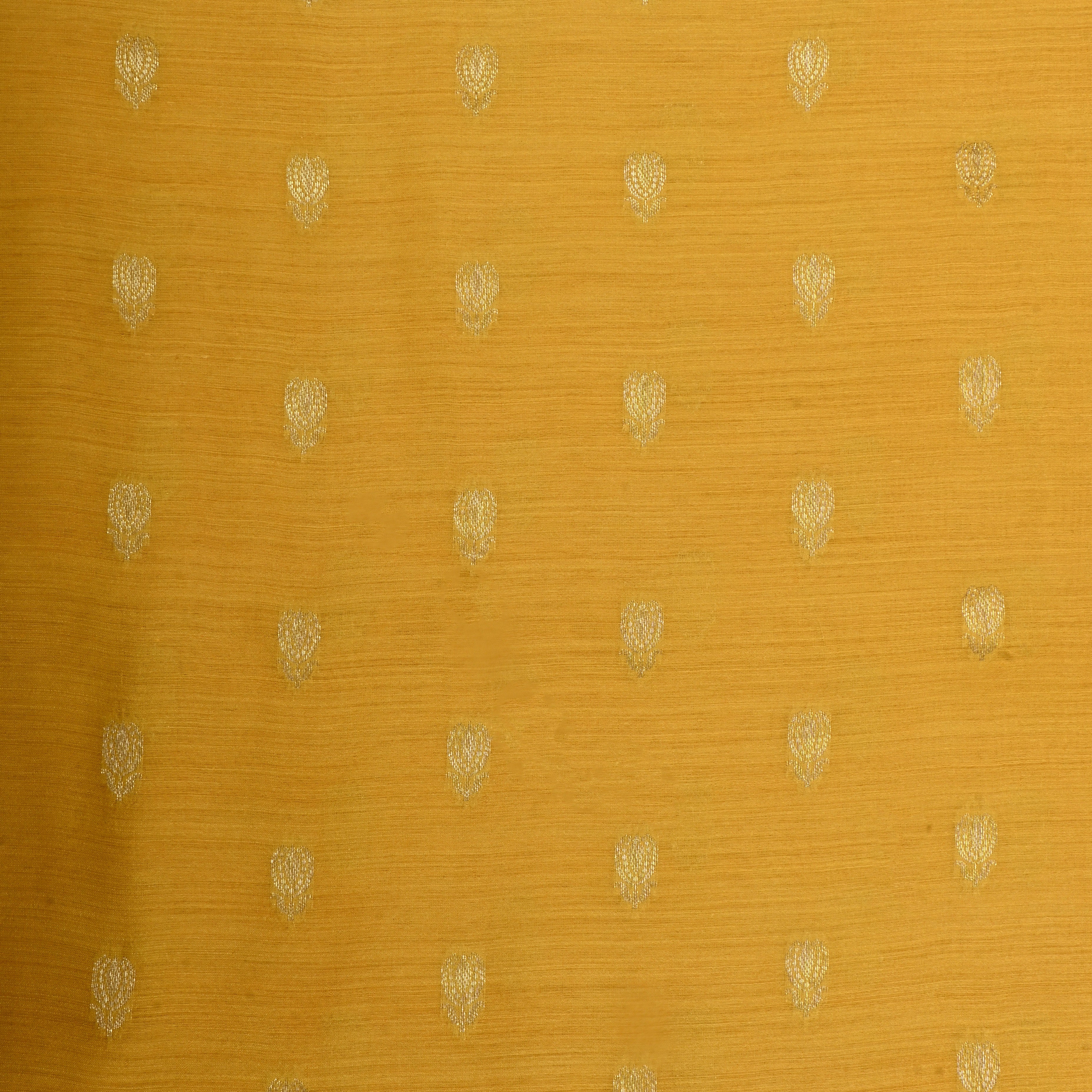 Satin Sheen Gold Jamawar Moonga Fabric With Butti'S