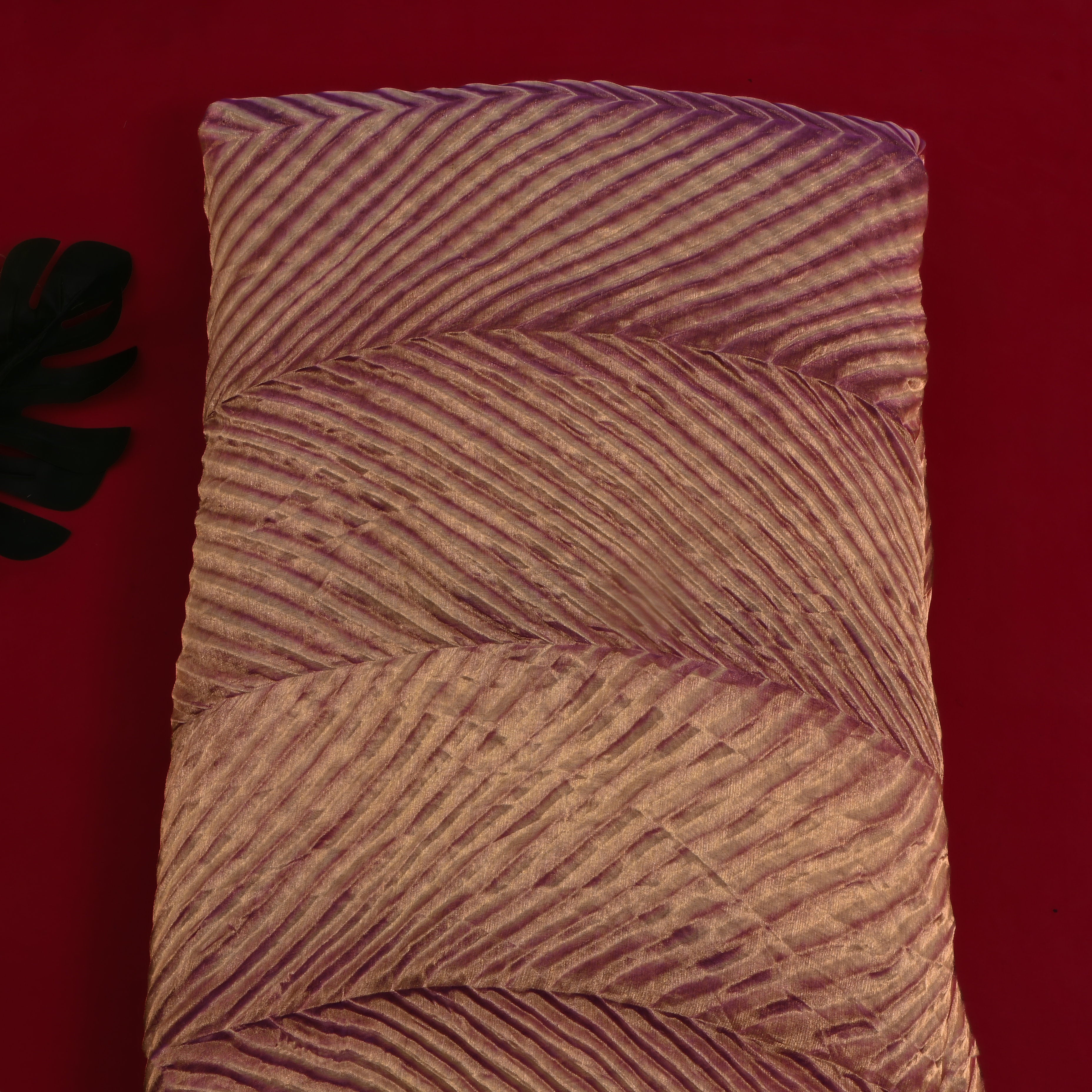 Shiny Purple Shibori Dye Bandhani Fabric