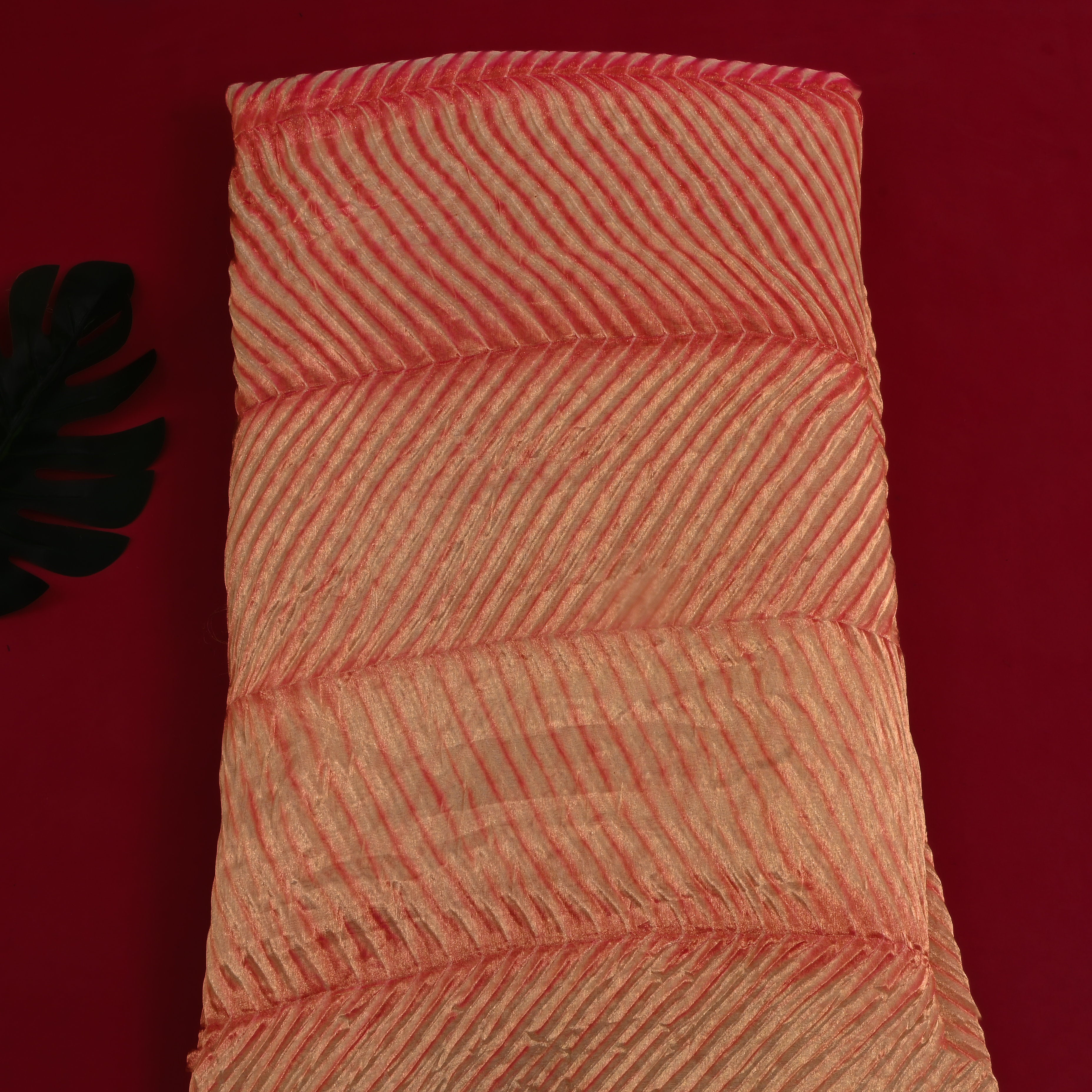 Shiny Pink Shibori Dye Bandhani Fabric