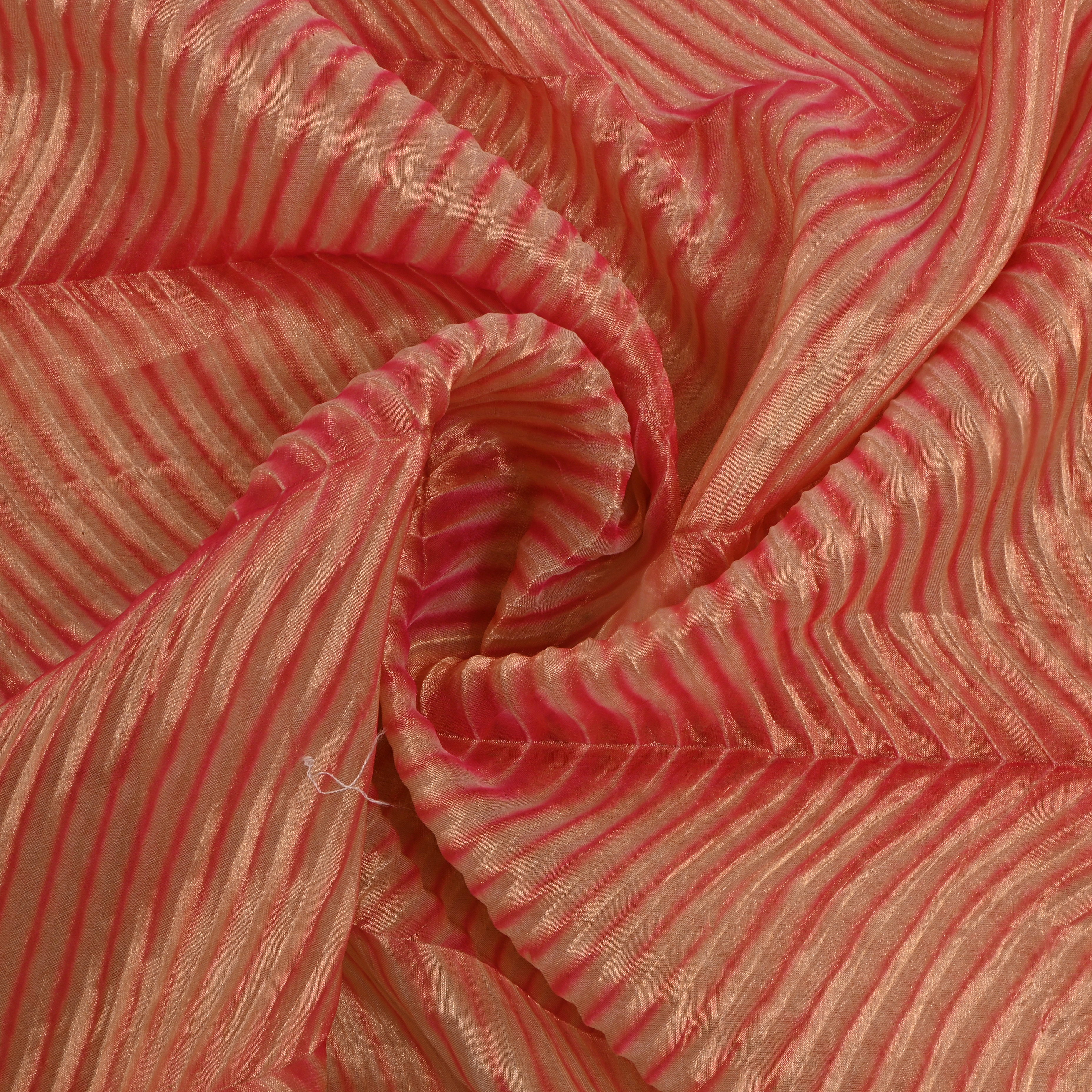 Shiny Pink Shibori Dye Bandhani Fabric