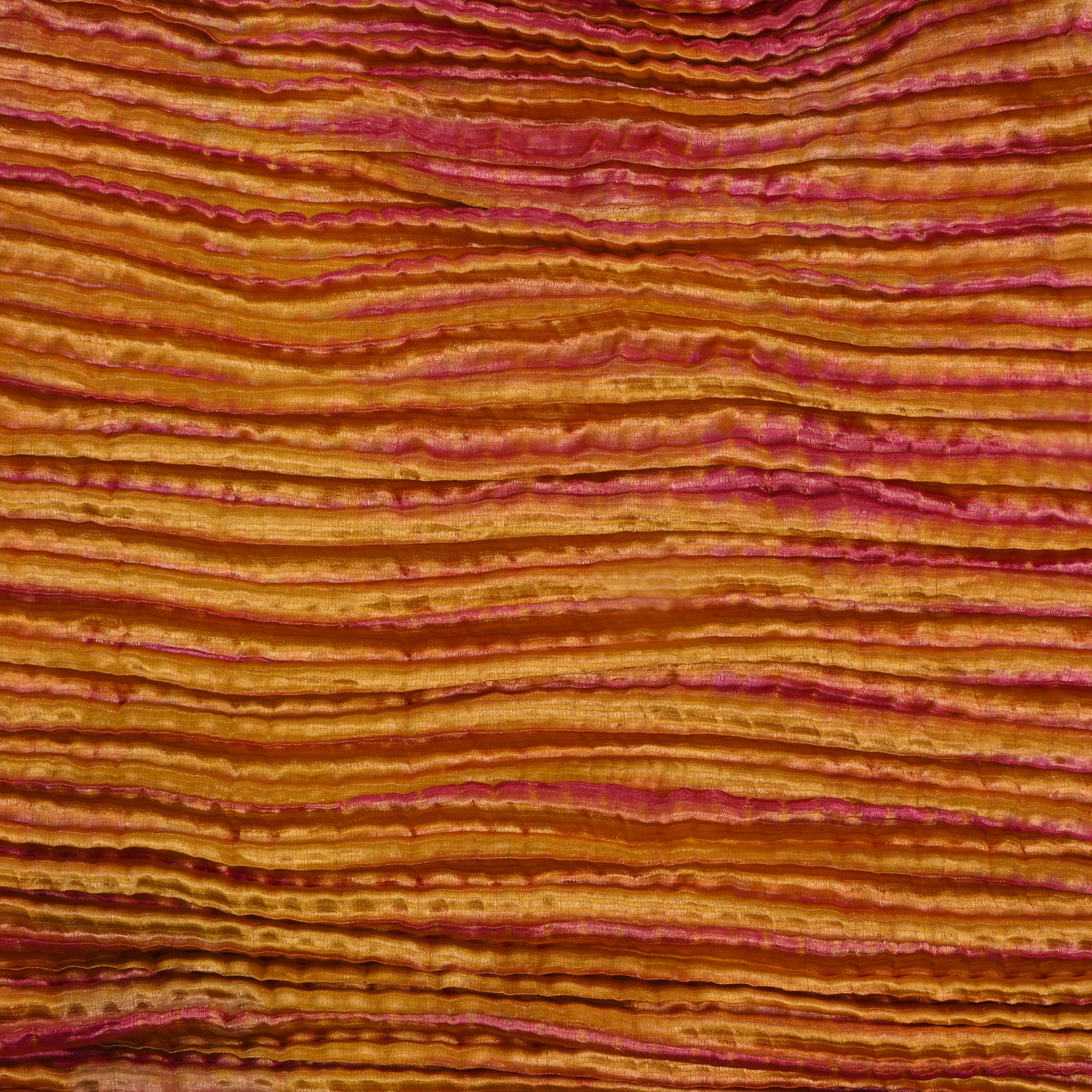 Golden Yellow And Pink Shibori Dye Bandhani Fabric