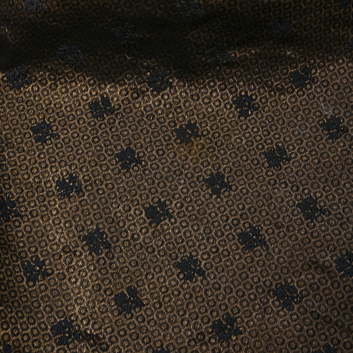 Black Butti Weave Banarasi Silk Fabric