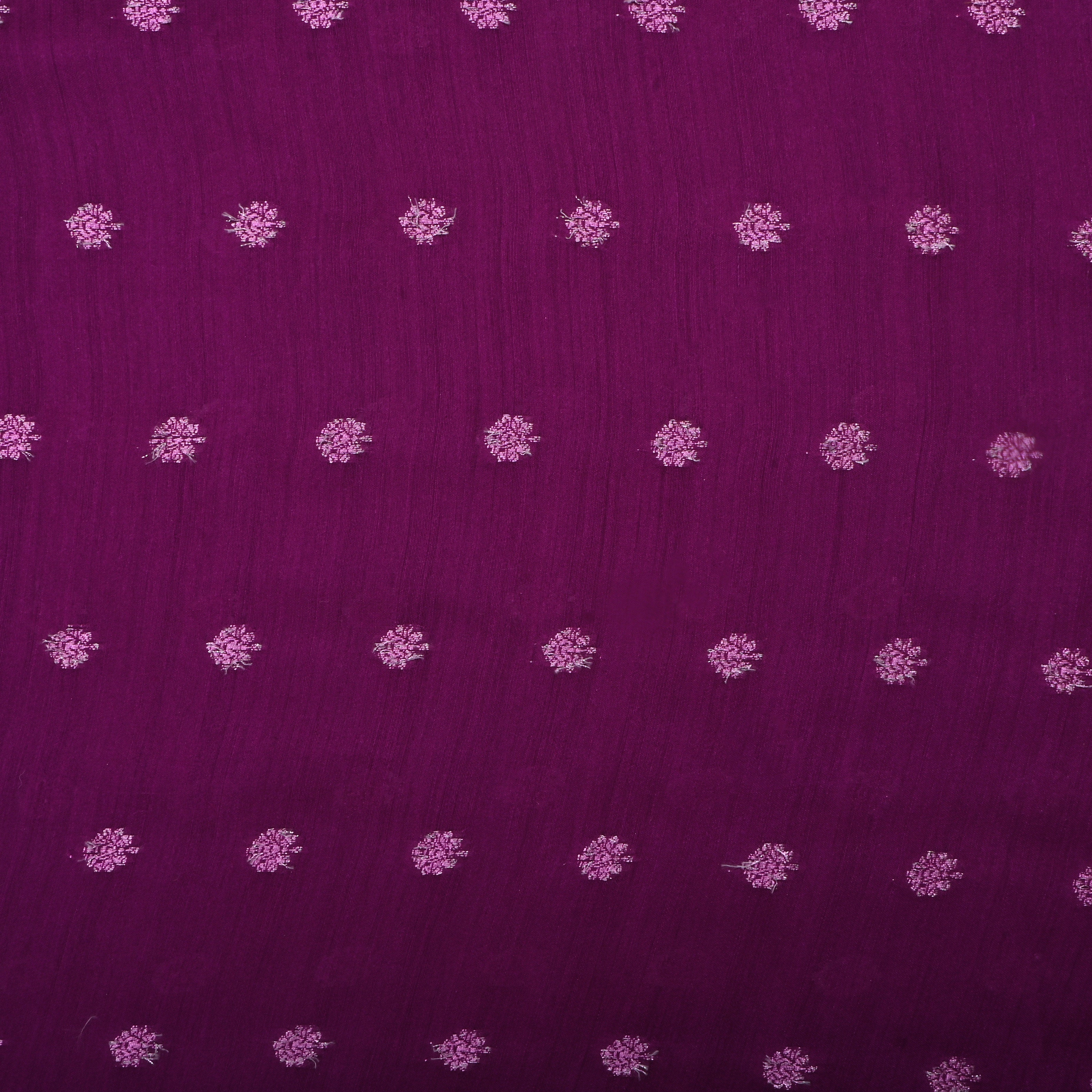 Grape Purple Jamawar Moonga Fabric With Butti'S