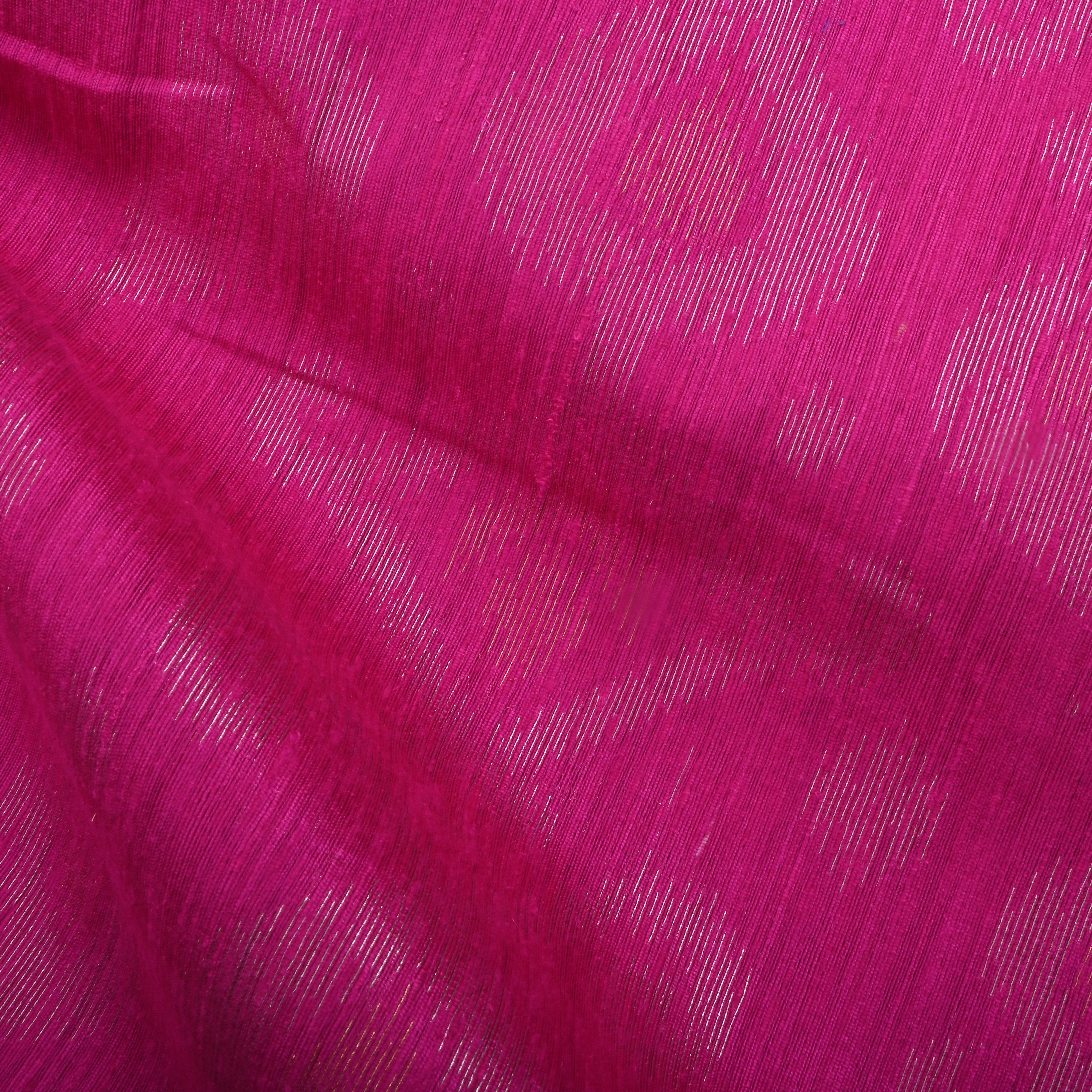 Rose Pink Matka Jamawar Fabric With Woven Patterns