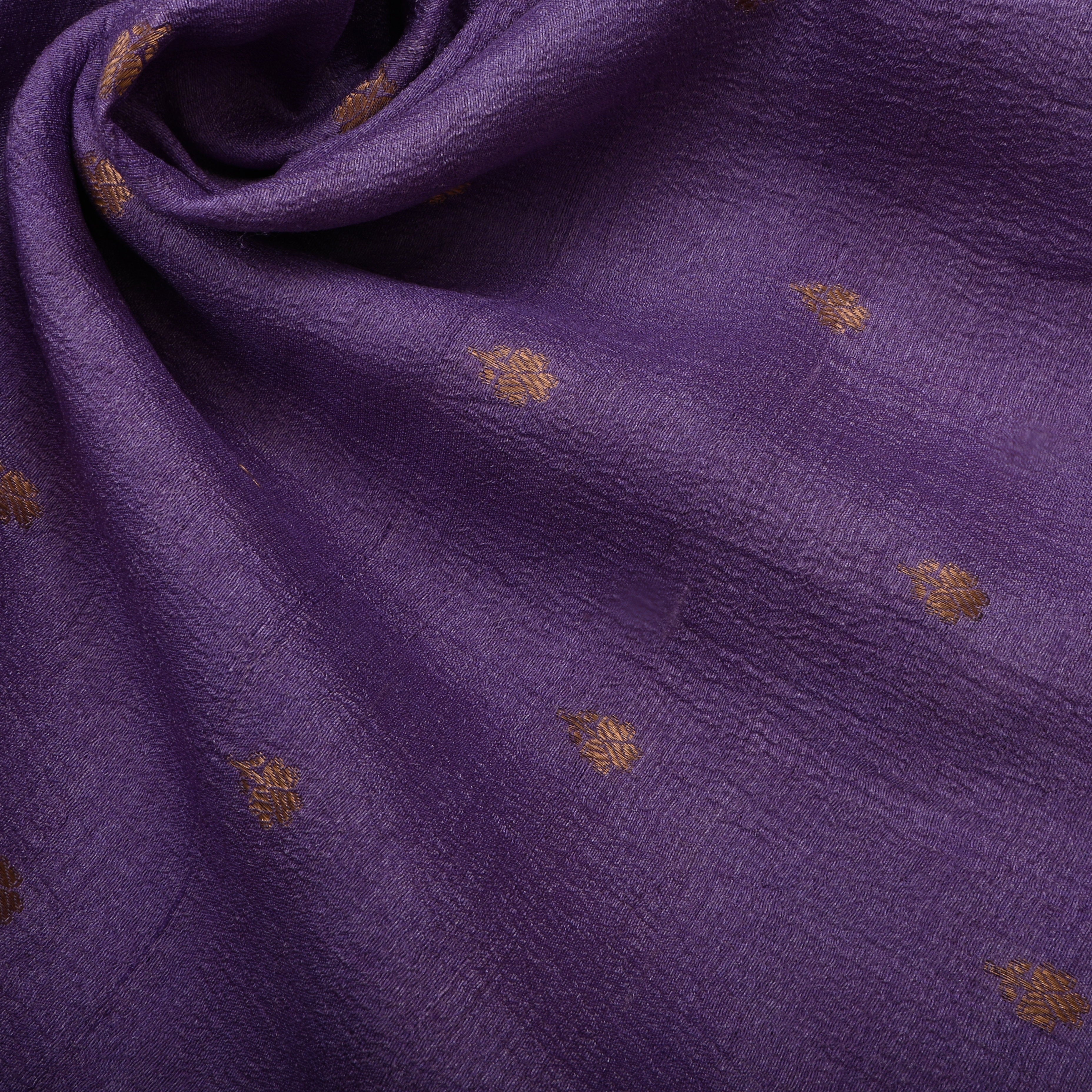 Dusty Purple Jamawar Tussar Fabric With Butti'S