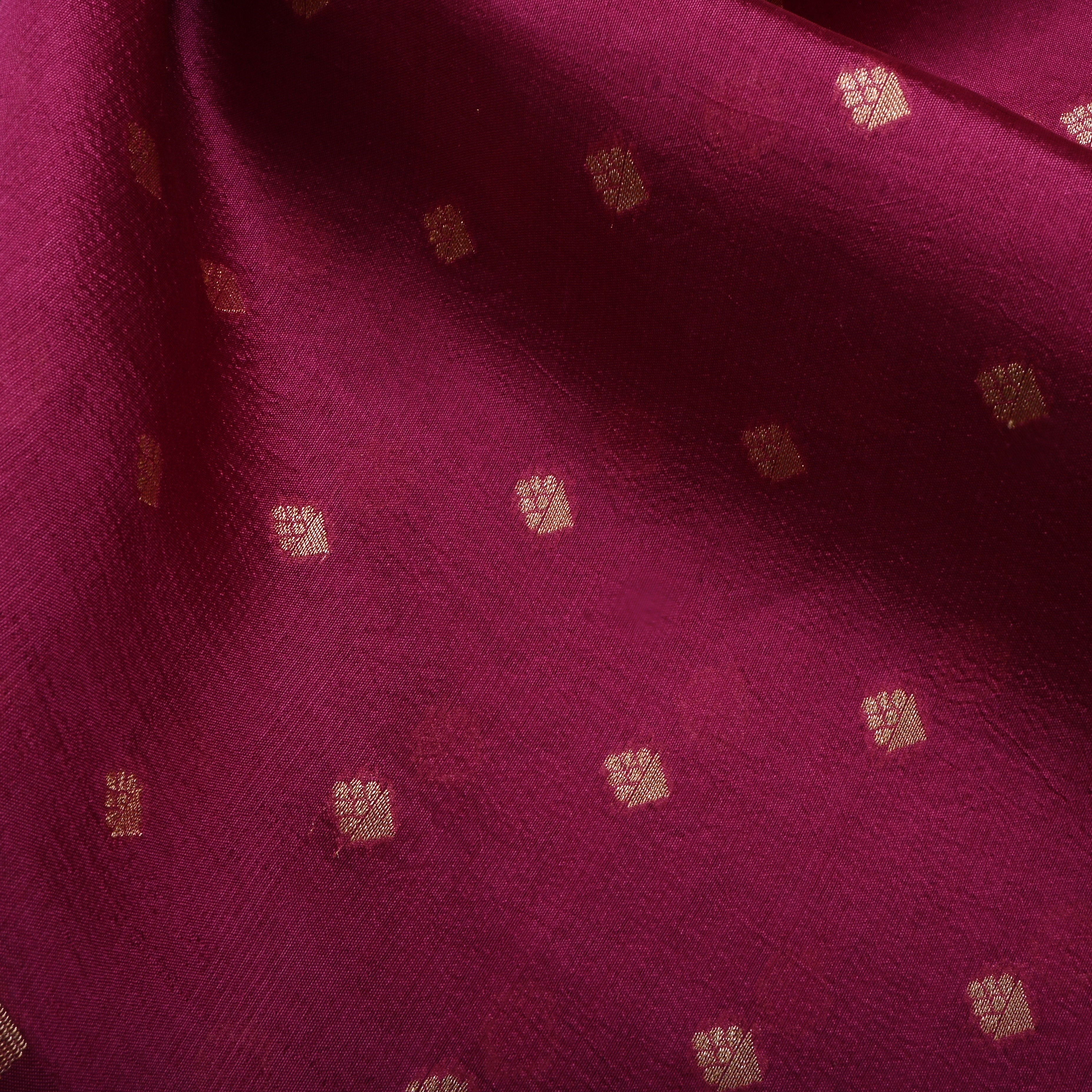 Pansy Purple Jamawar Silk Fabric With Butti'S