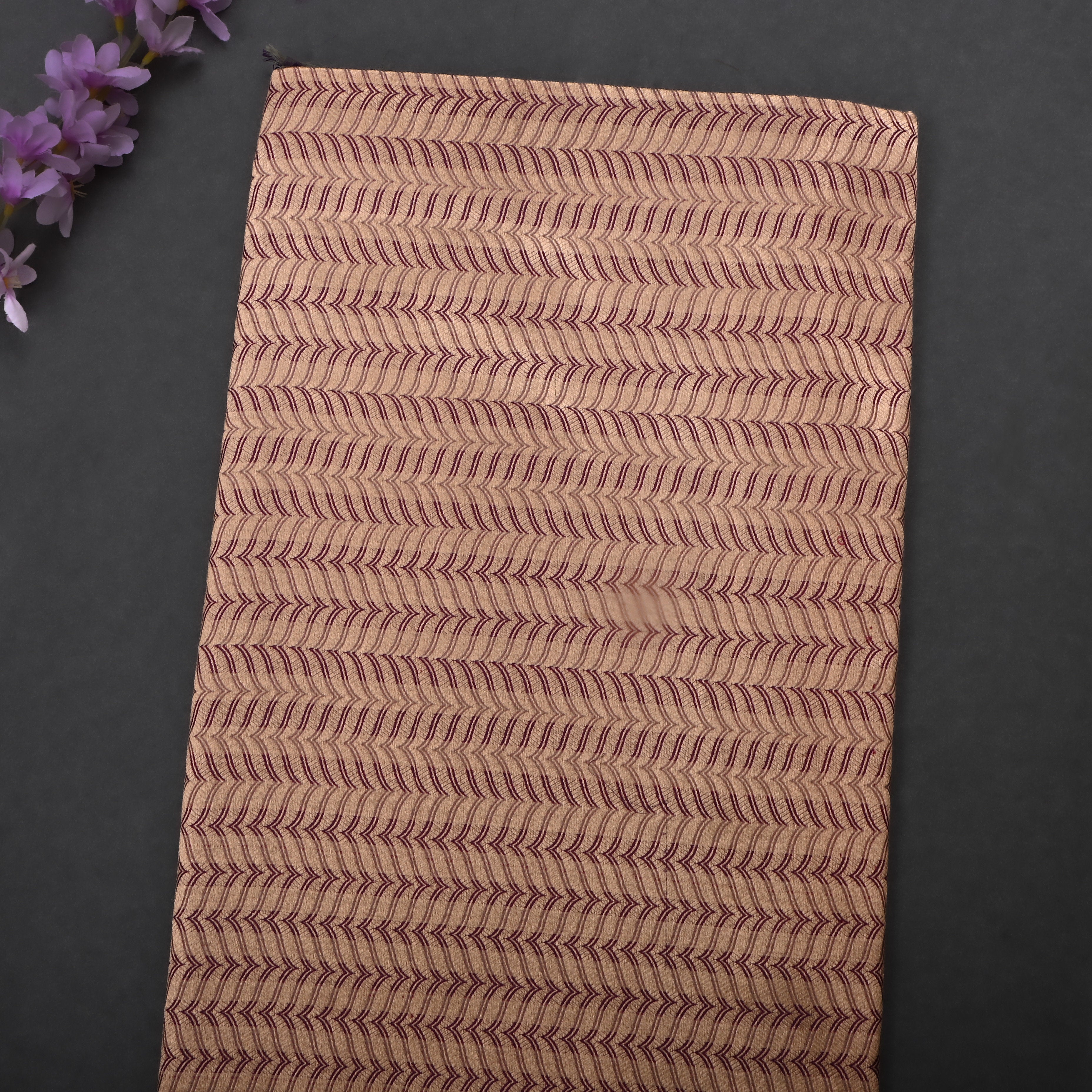 Purple Jamawar Silk Fabric With Woven Pattern