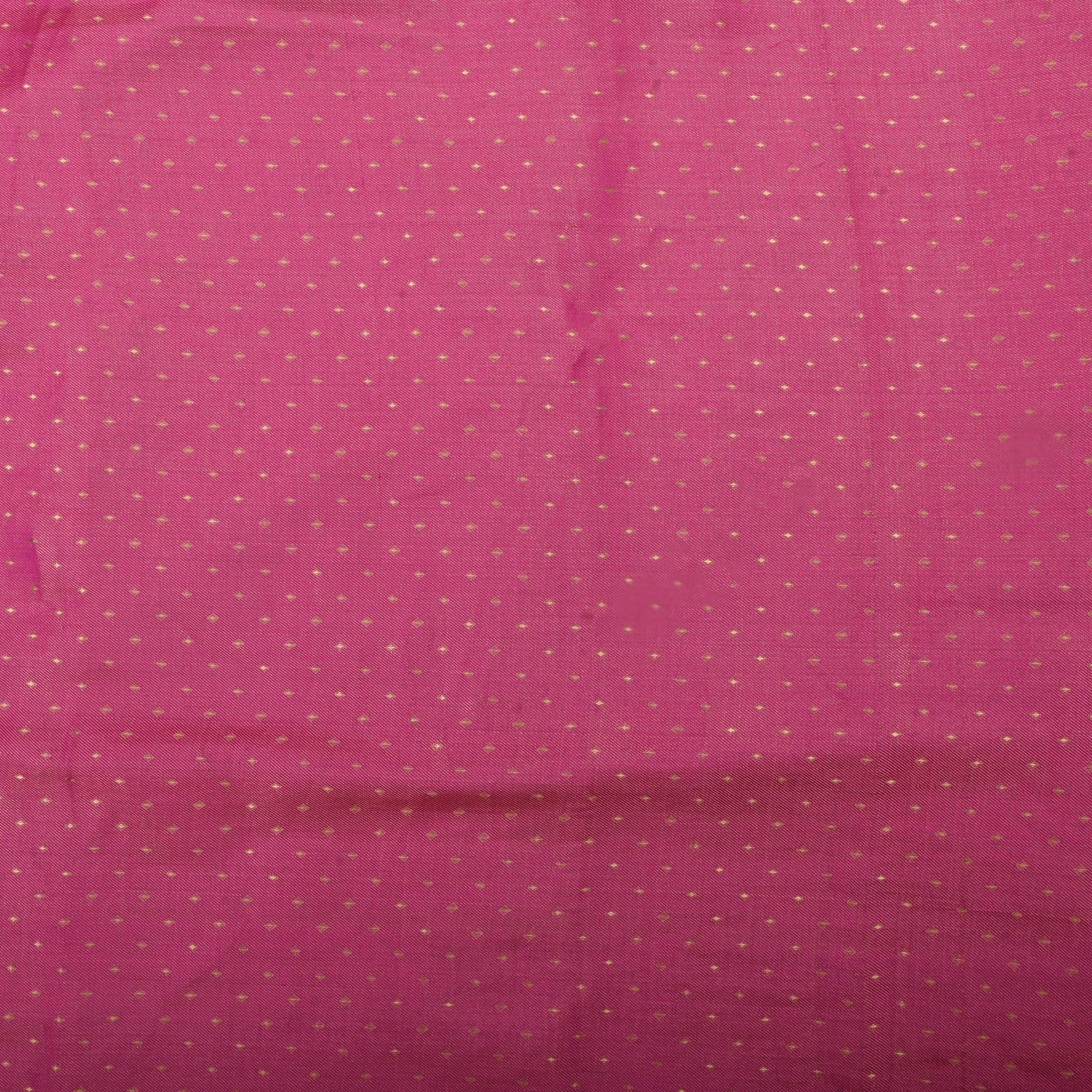 Raspberry Rose Pink Jamawar Tissue Fabric With Dotted Pattern
