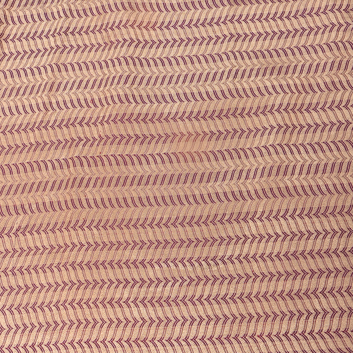 Beige Gold Geometric Zari Weave Jamawar Silk Fabric