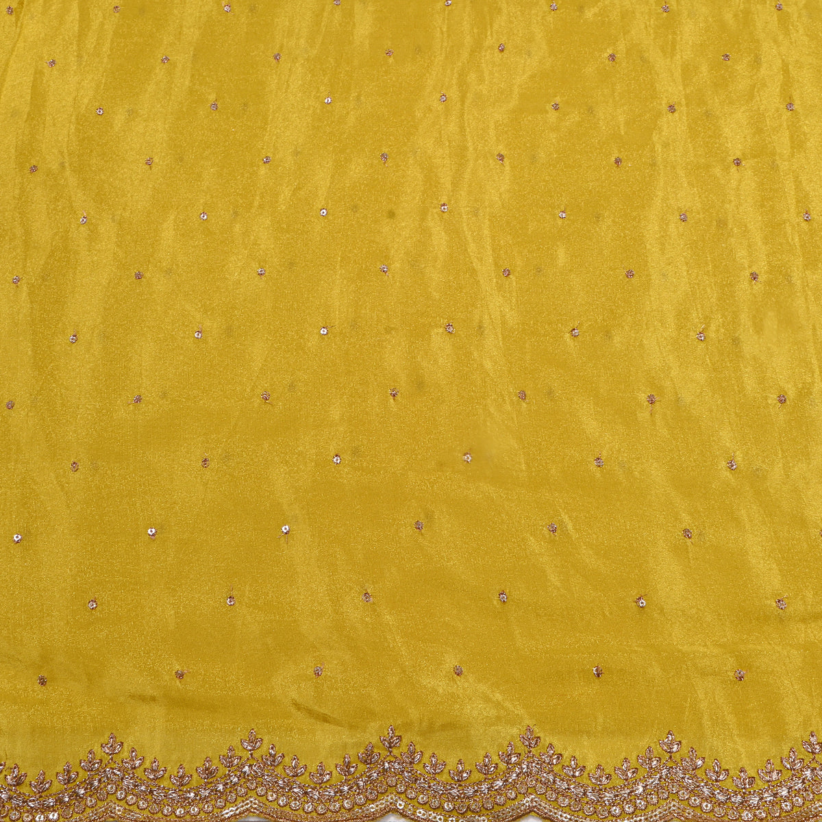 Marigold Sequin Butti Embroidery Tissue Fabric