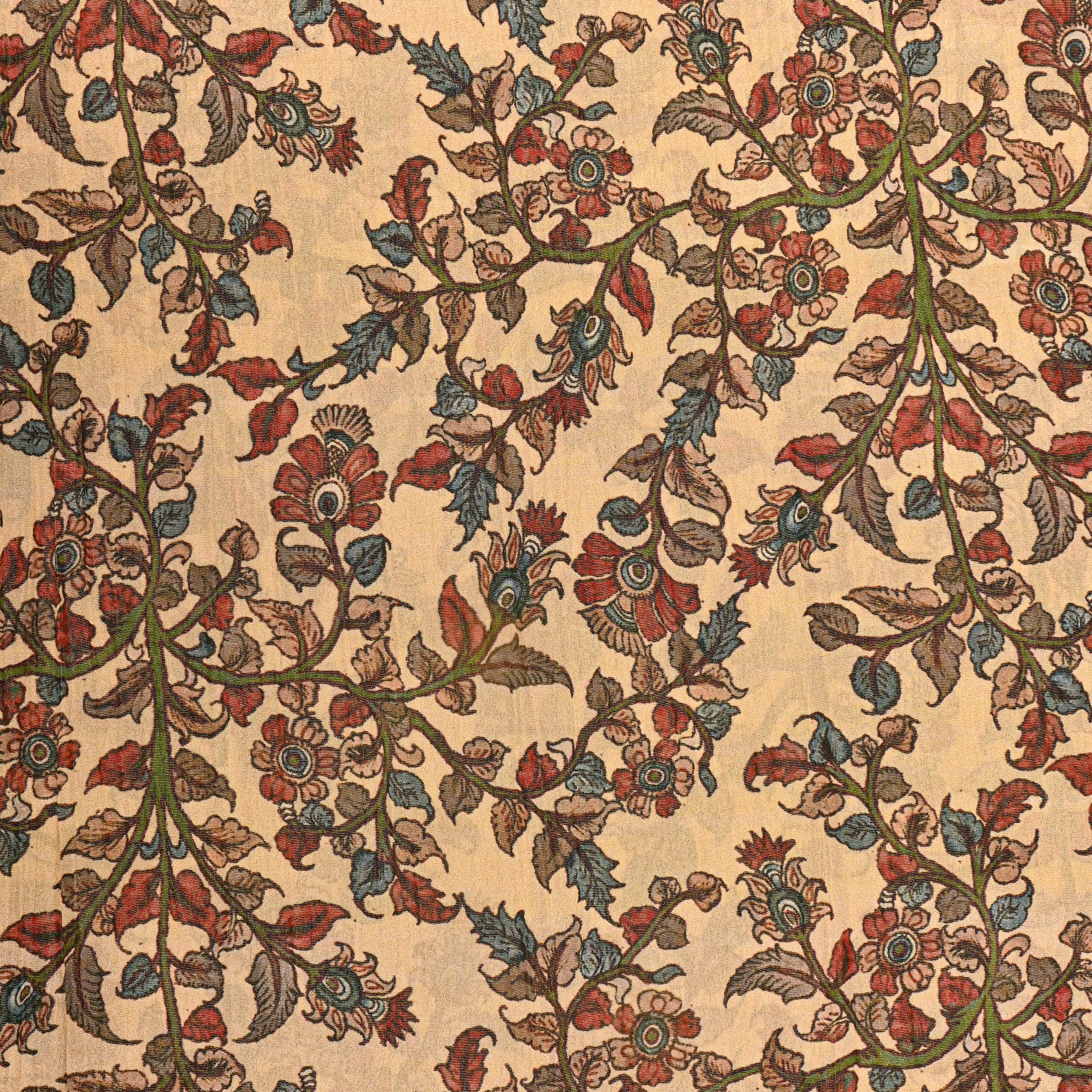 Eggnog Yellow Tissue Fabric With Floral Prints