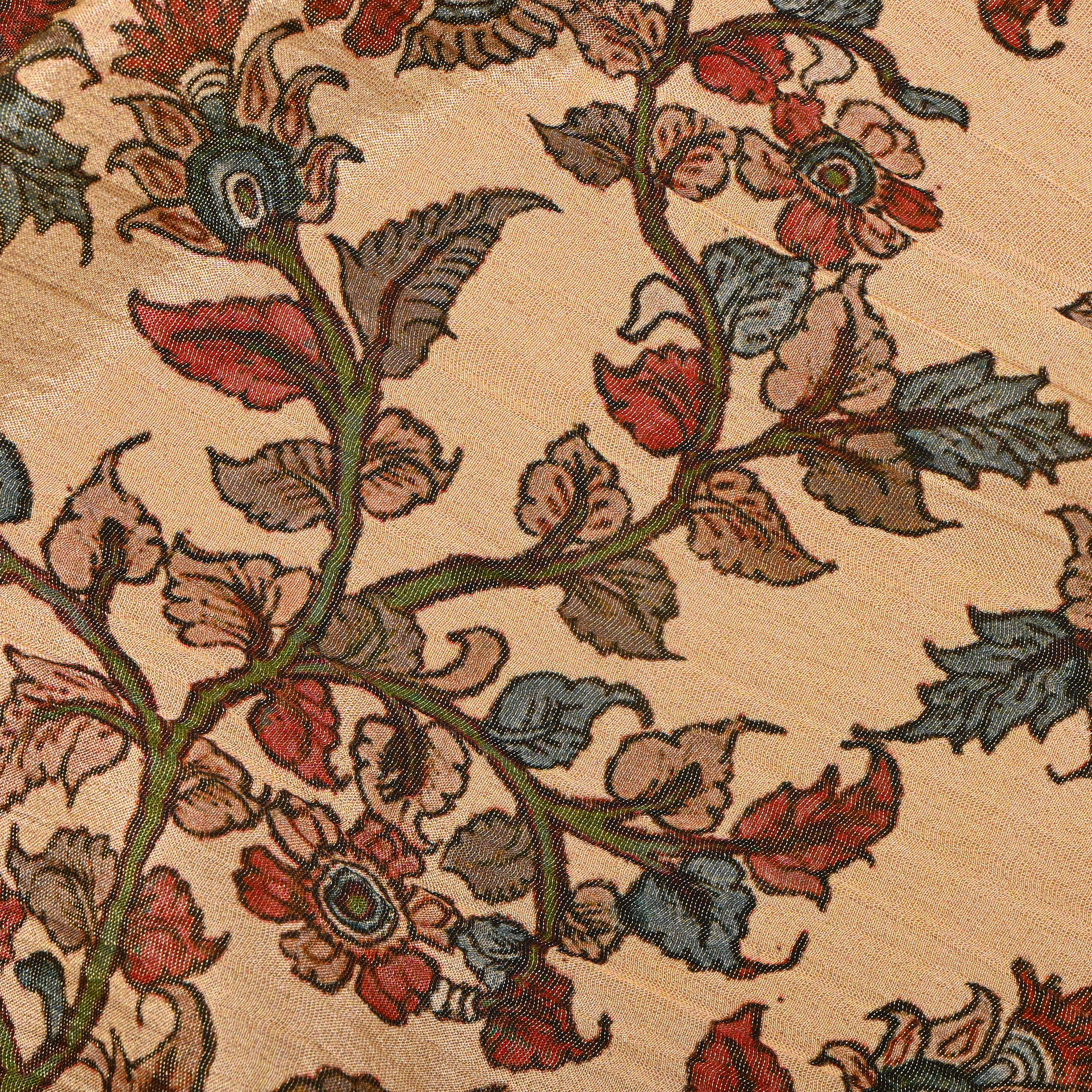 Eggnog Yellow Tissue Fabric With Floral Prints