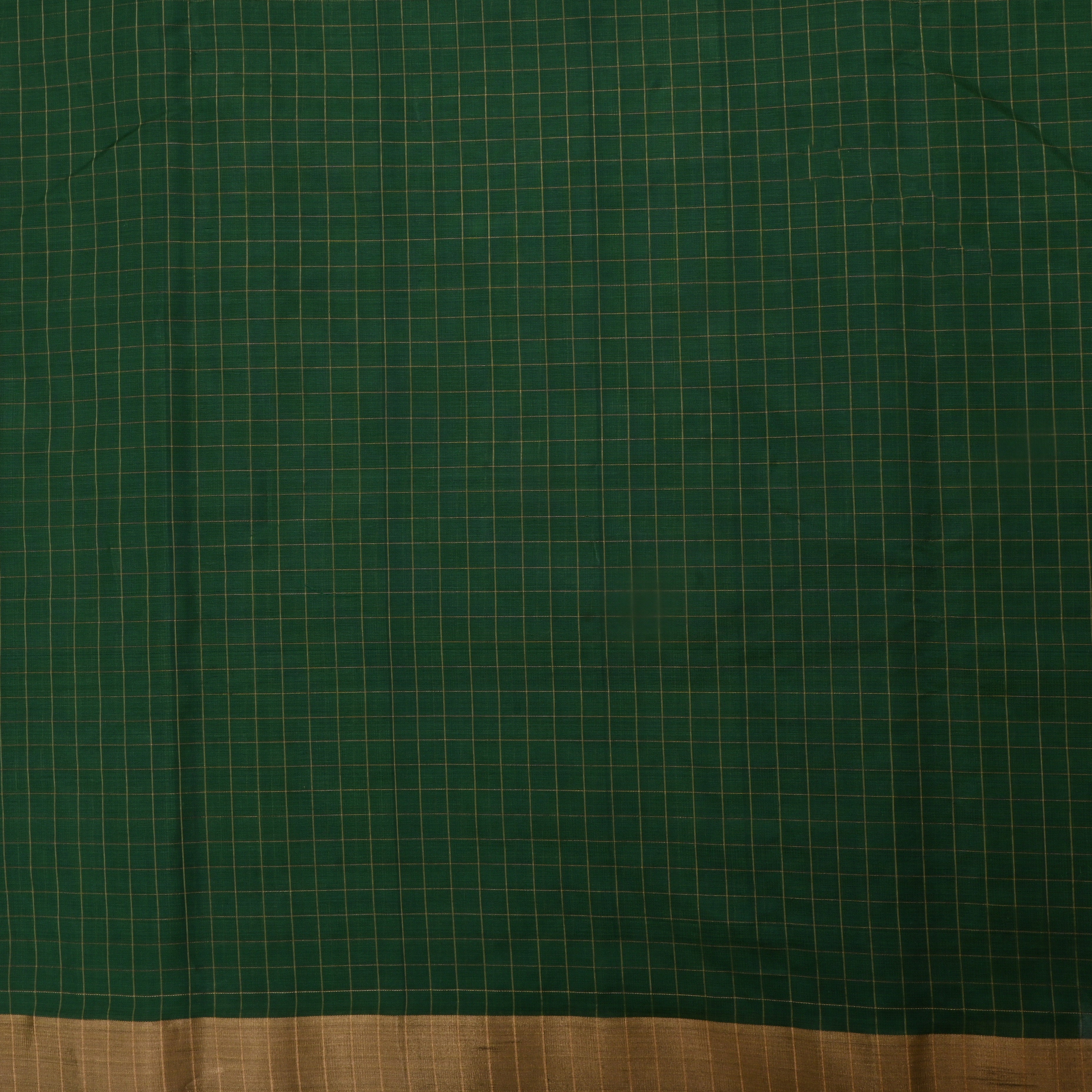 Everglade Green Jamawar Silk Fabric With Checks Pattern