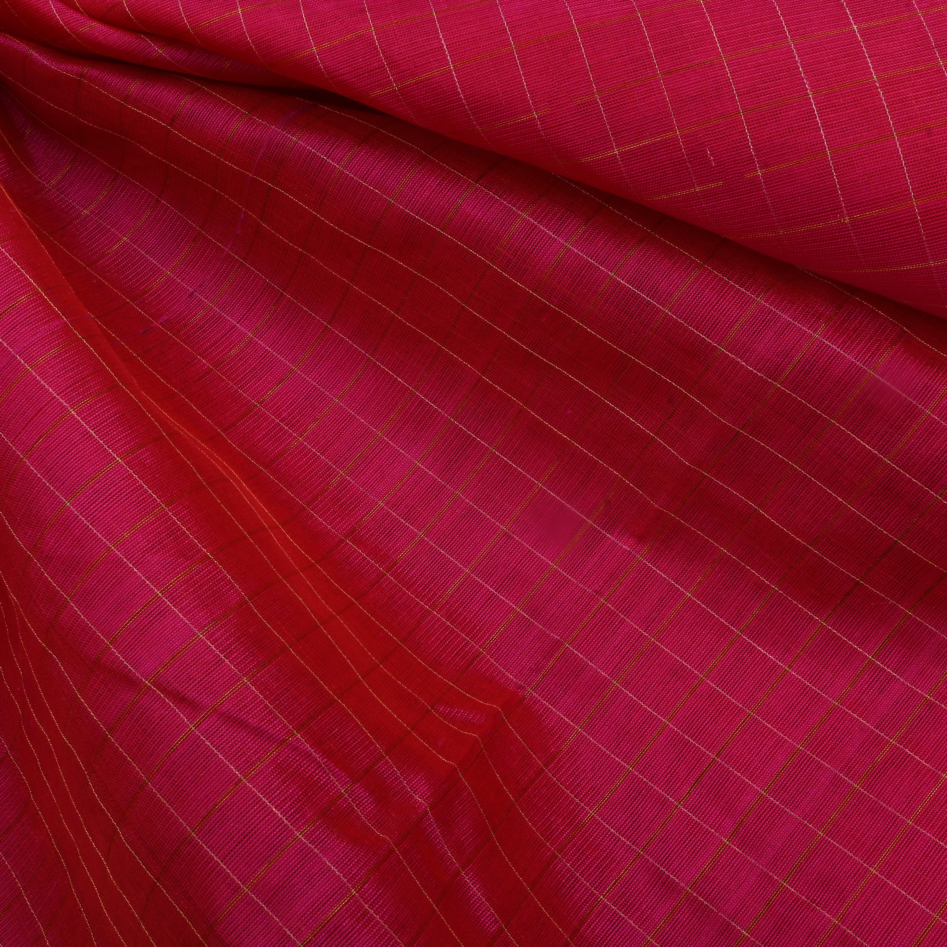 Vivid Burgundy Jamawar Silk Fabric With Stripes Pattern