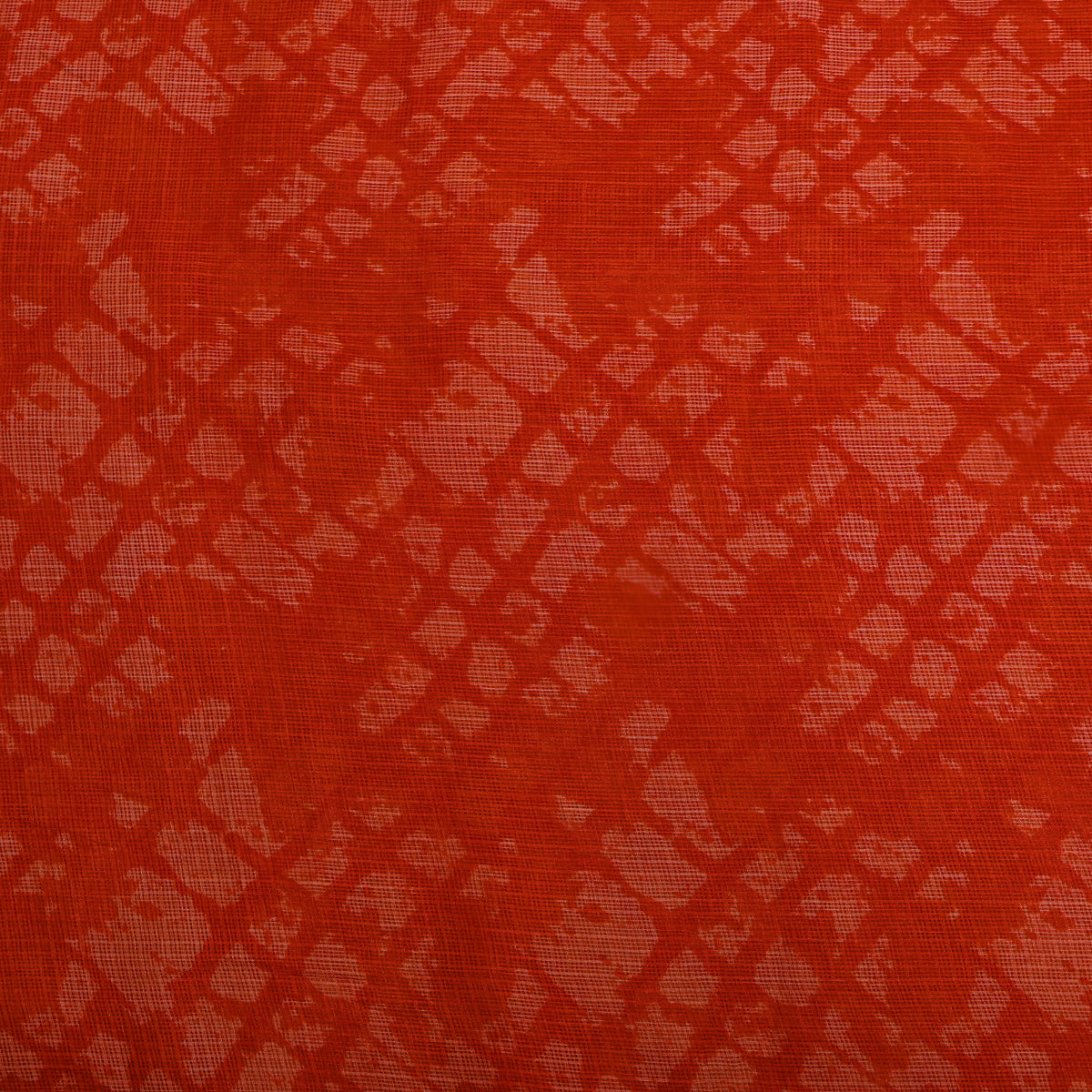 Orange Abstract Print Kota Fabric
