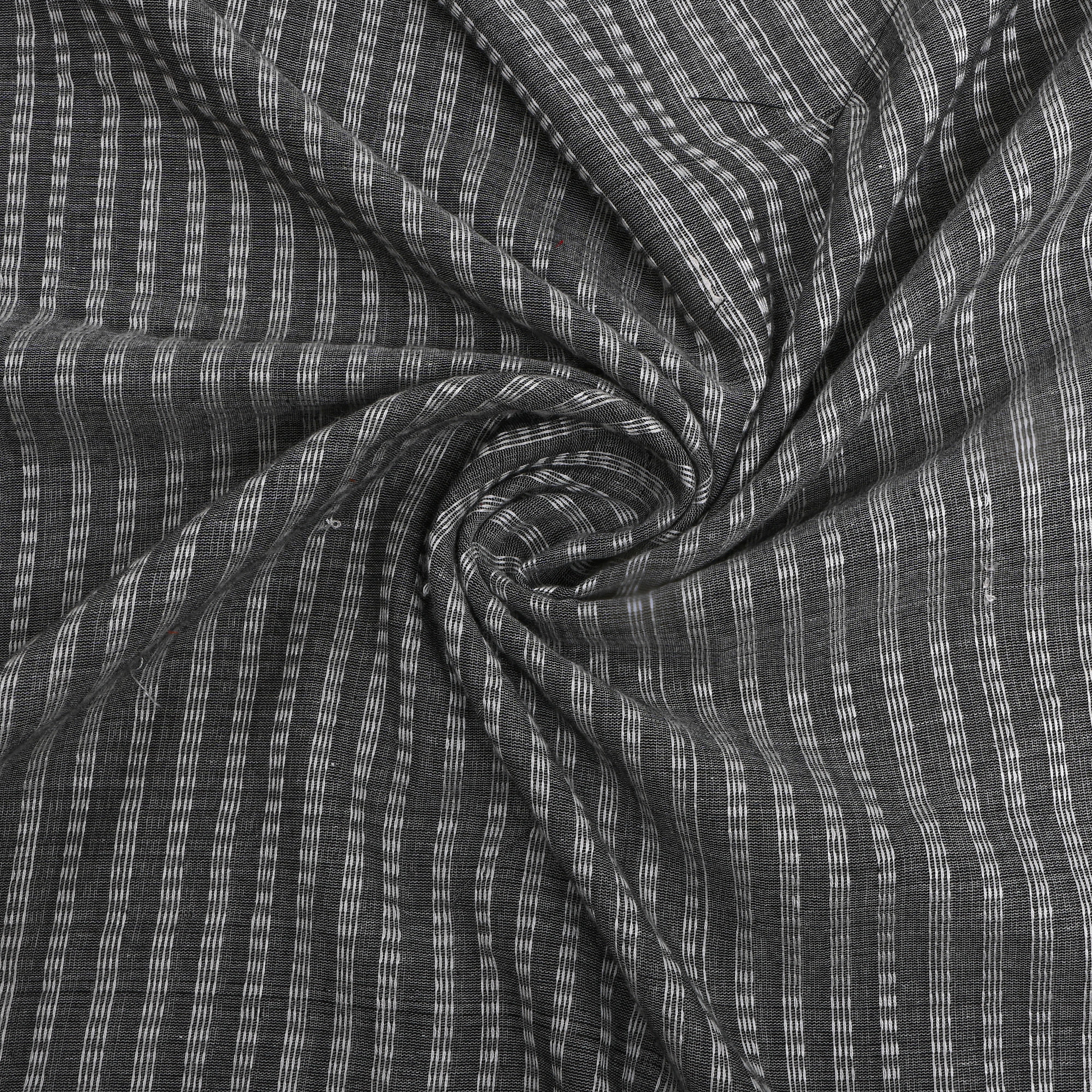 Cement Gray Stripes Cotton Fabric