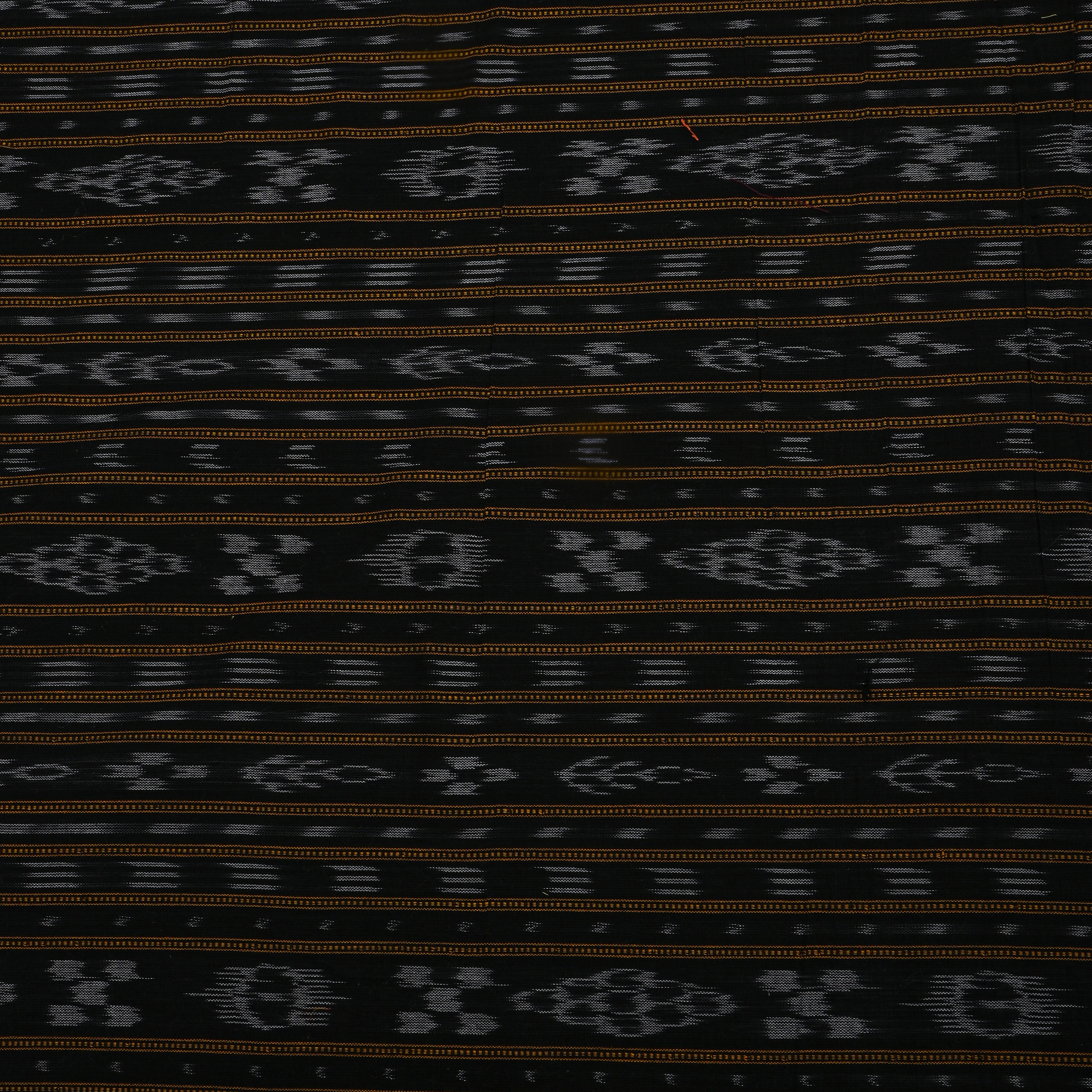 Black Grey Ikat Stripe Cotton Fabric