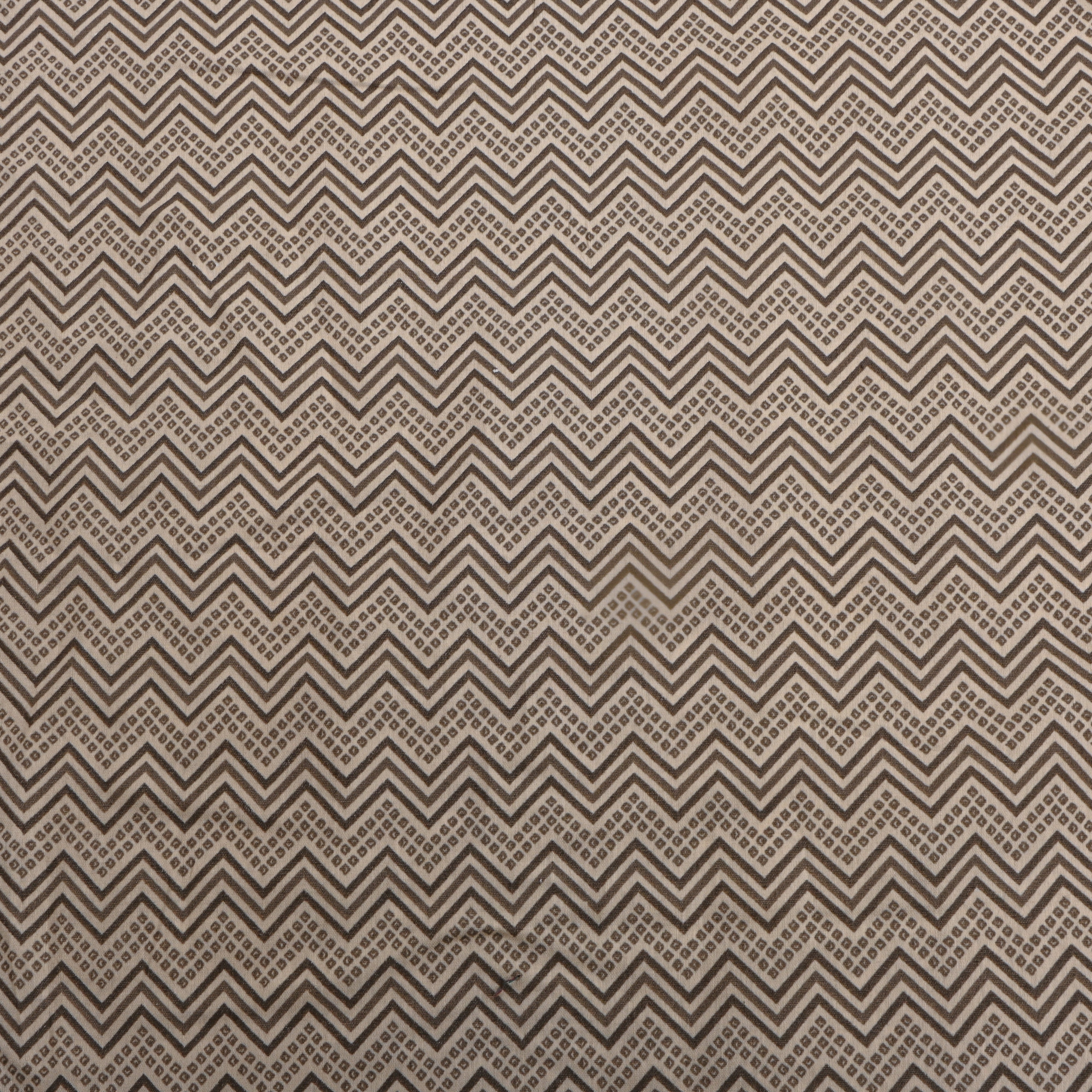 Beige Brown Chevron Cotton Fabric