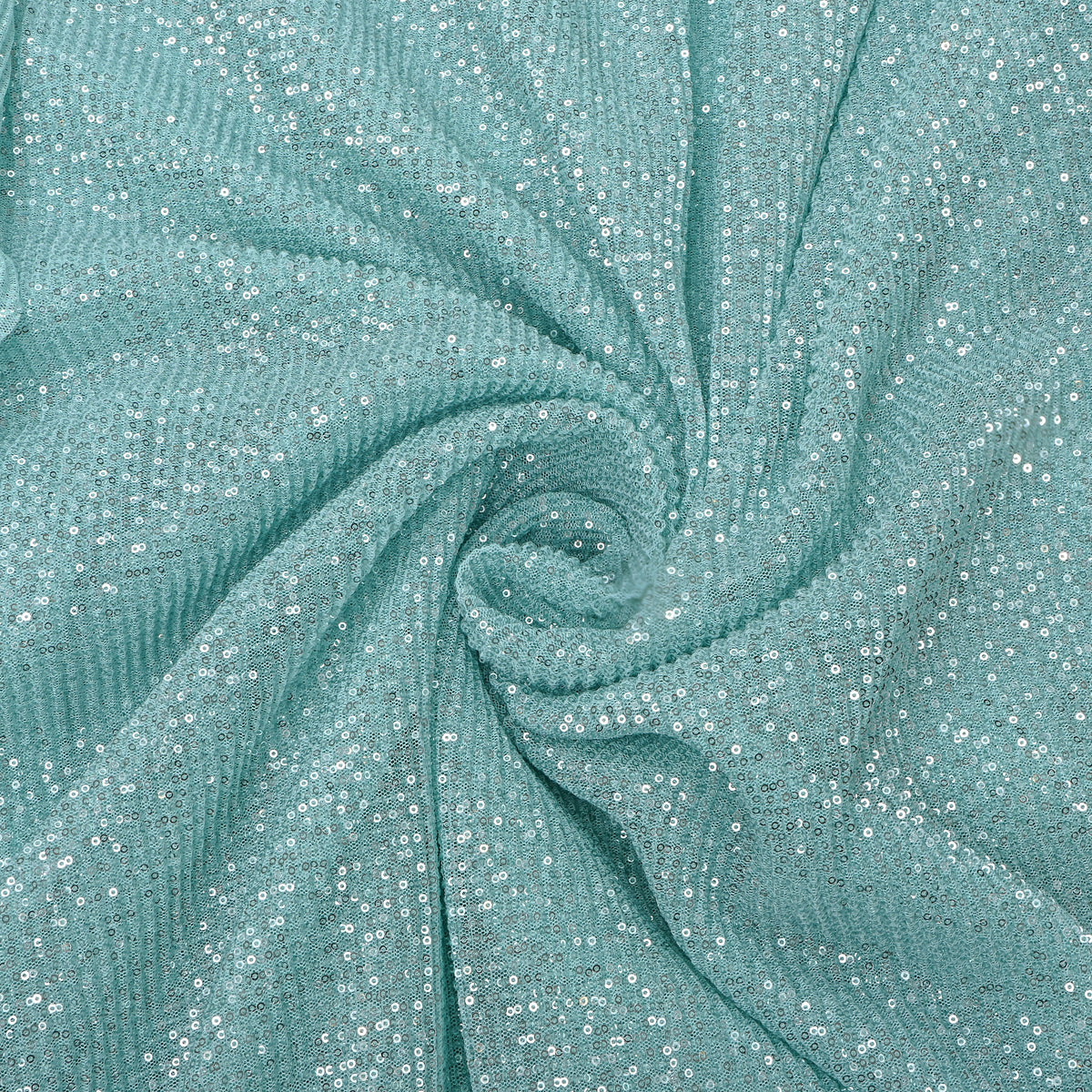 Blue Sequin Embroidery Net Fabric