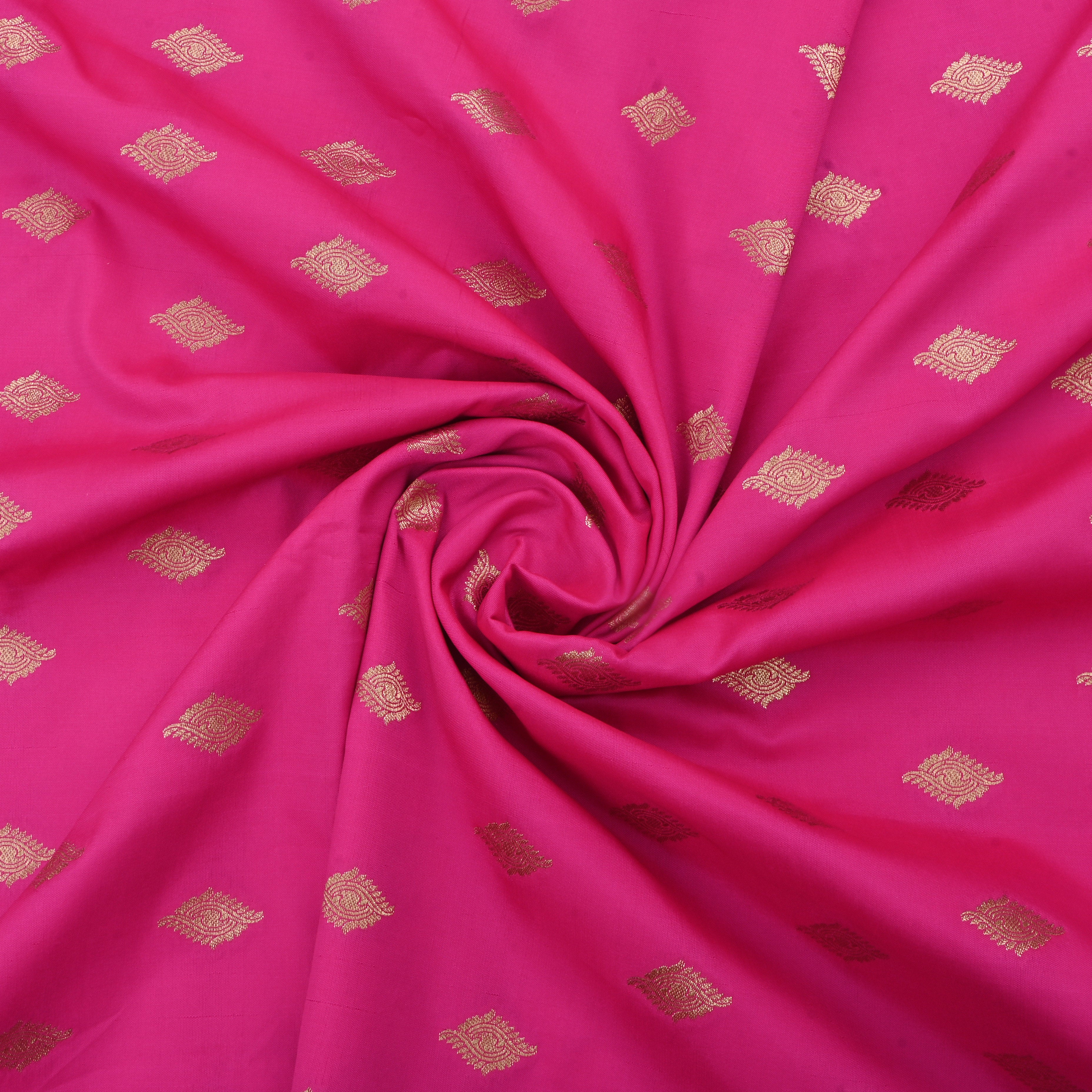 Cerise Pink Jamawar Silk Fabric With Eye Butti'S