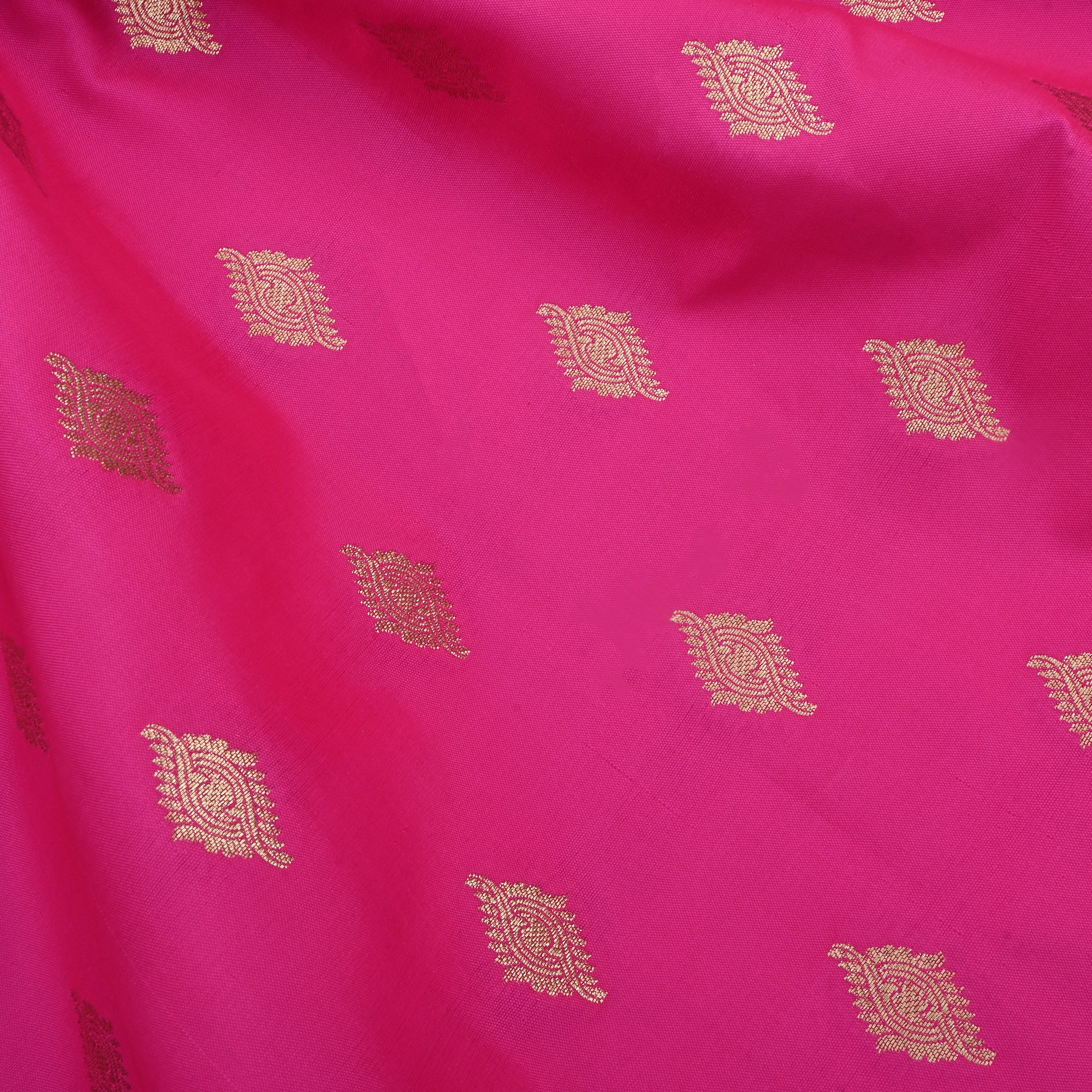 Cerise Pink Jamawar Silk Fabric With Eye Butti'S