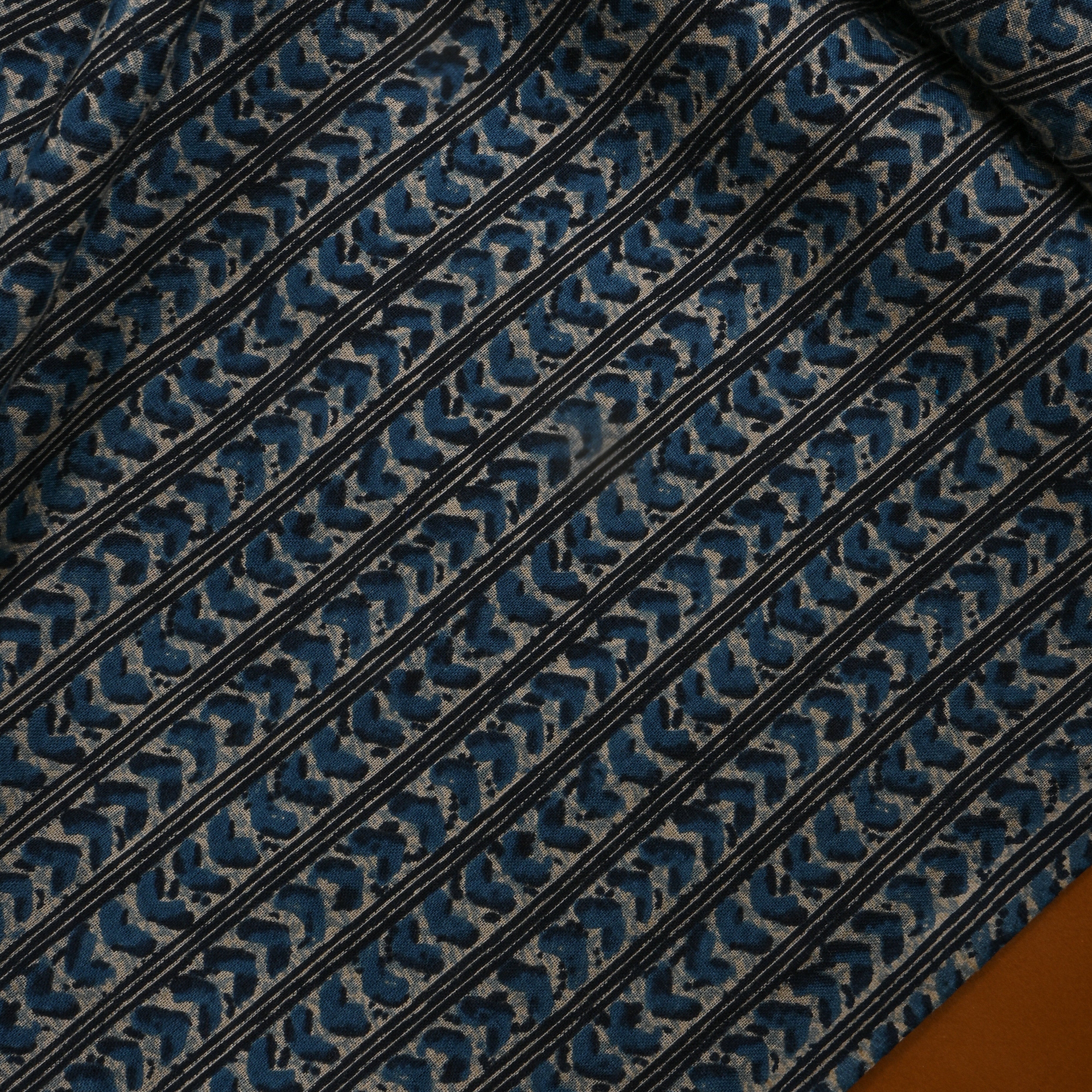 Blue Abstract Cotton Fabric