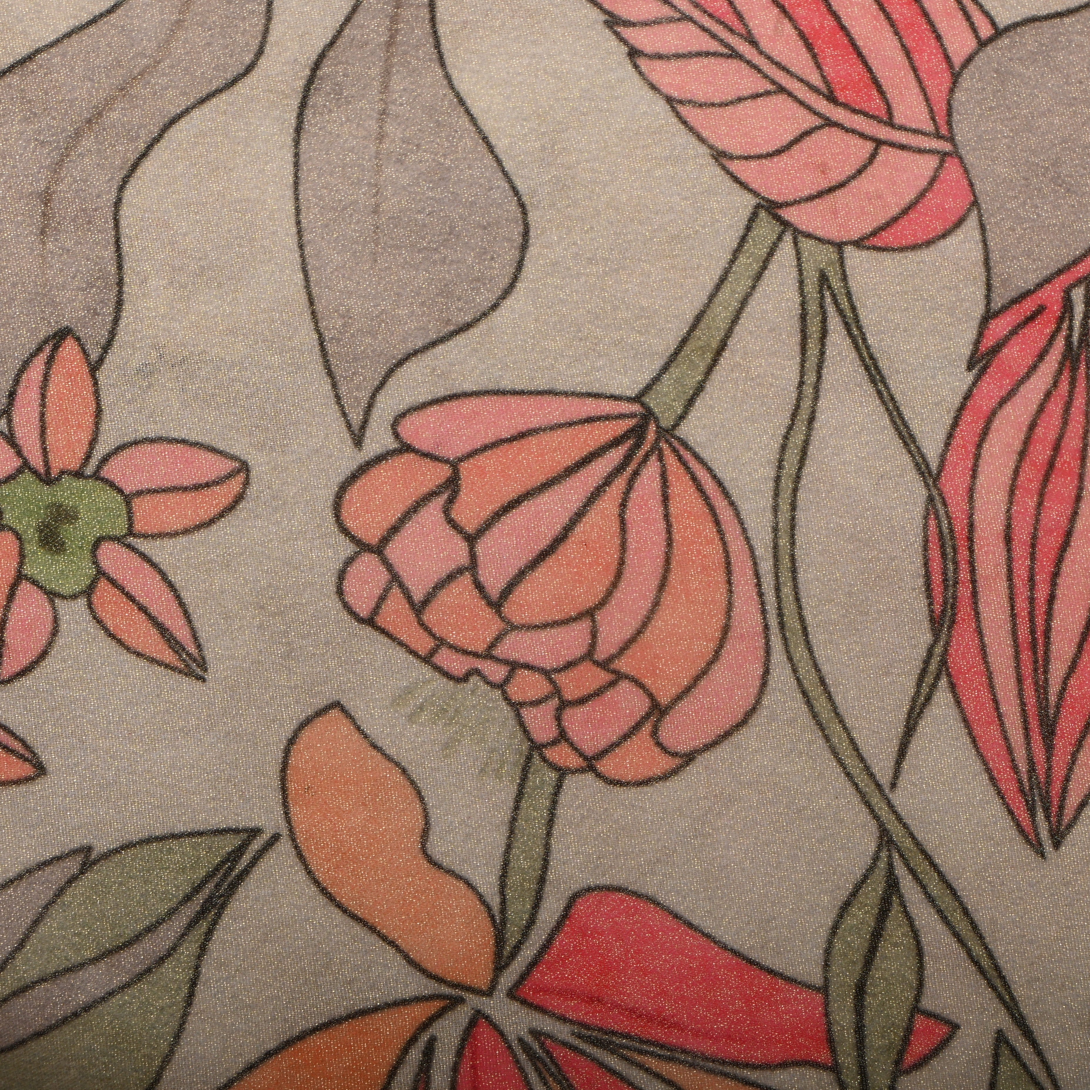 Silver Tissue Printed Fabric