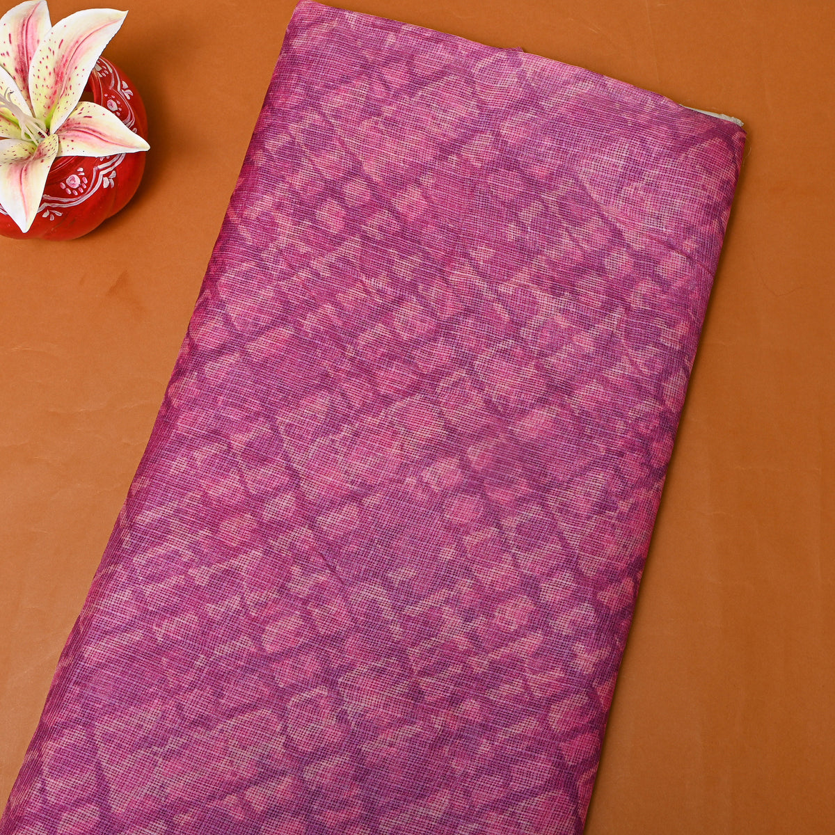 Purple Abstract Print Kota Fabric