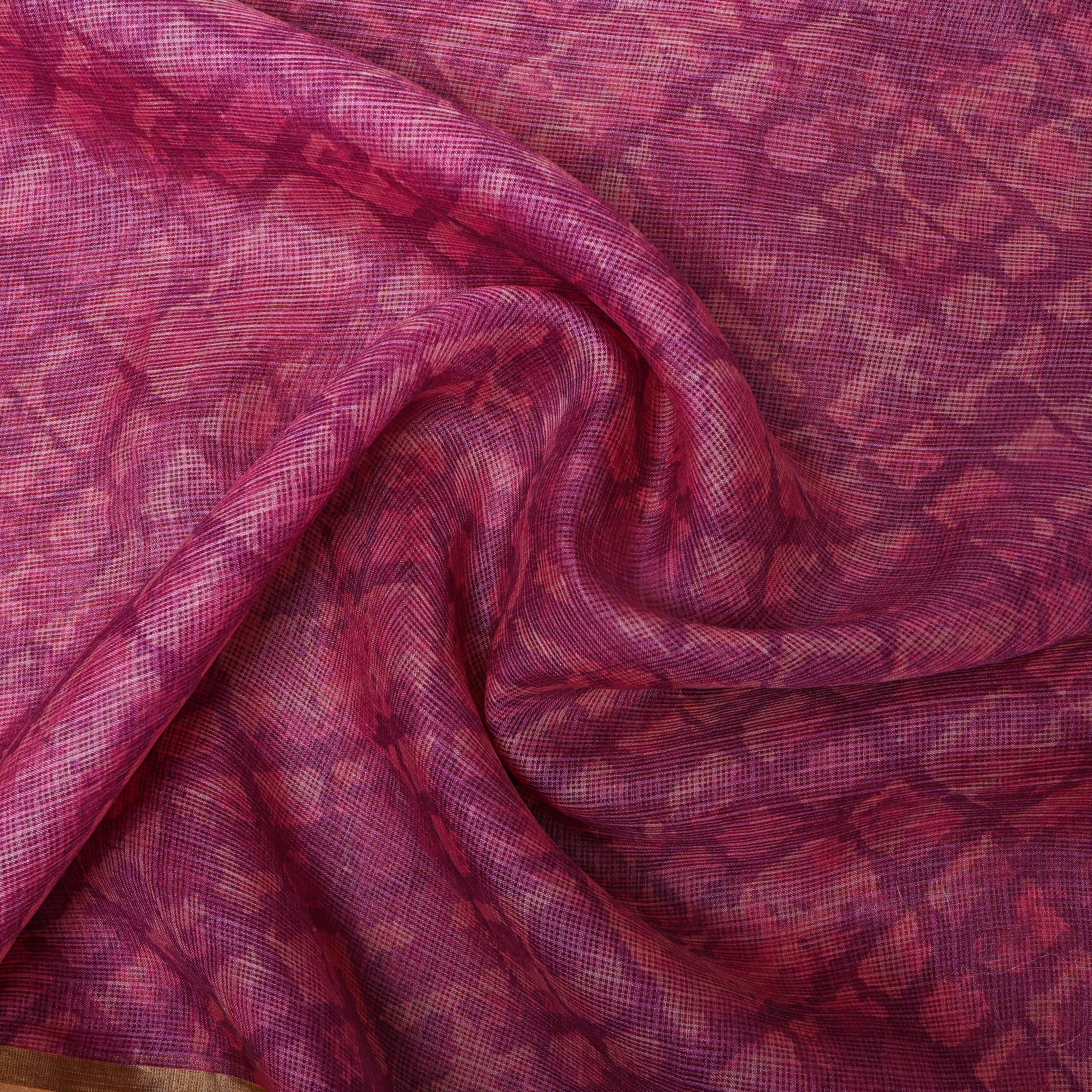 Purple Abstract Print Kota Fabric