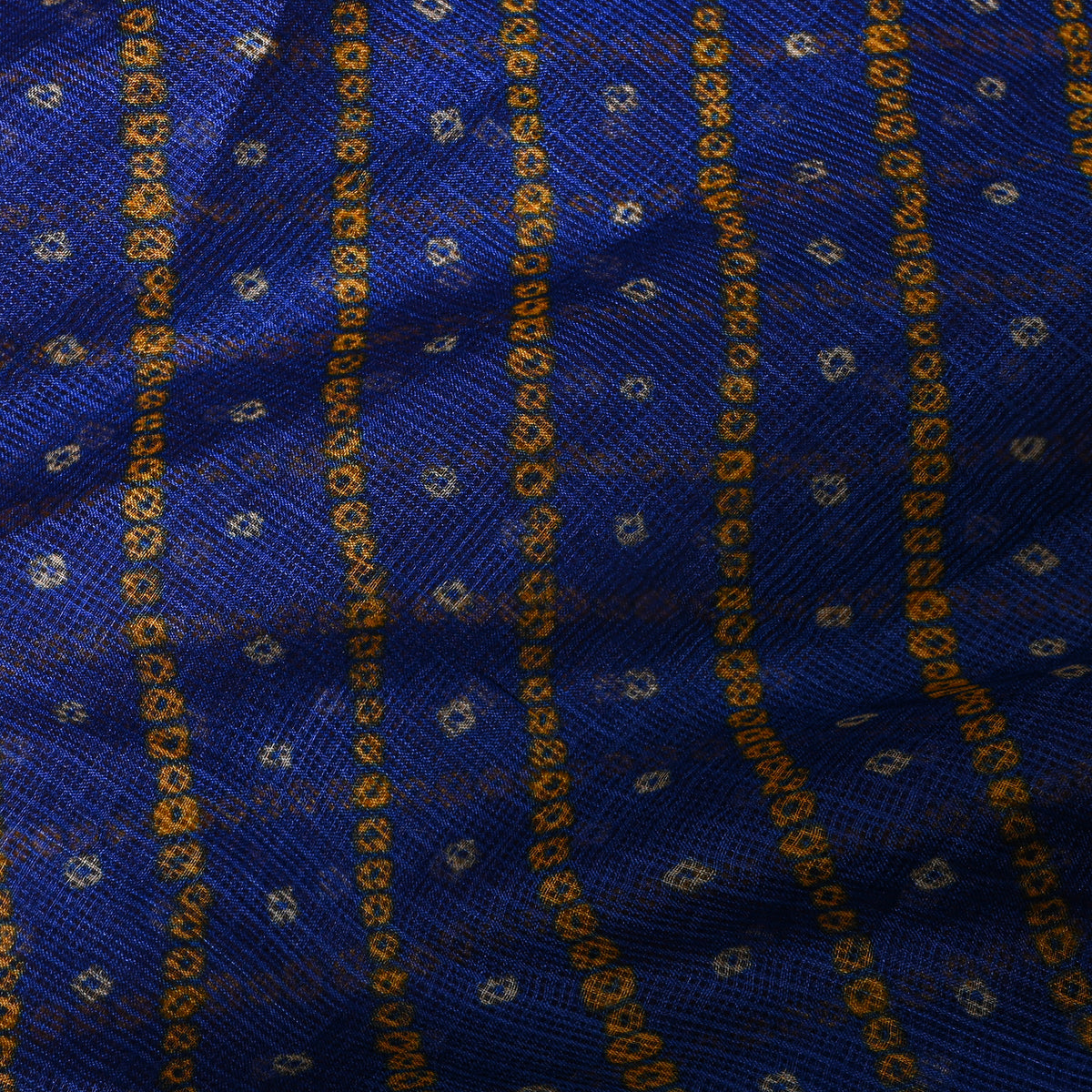 Blue And Orange Bandhani Kota Fabric