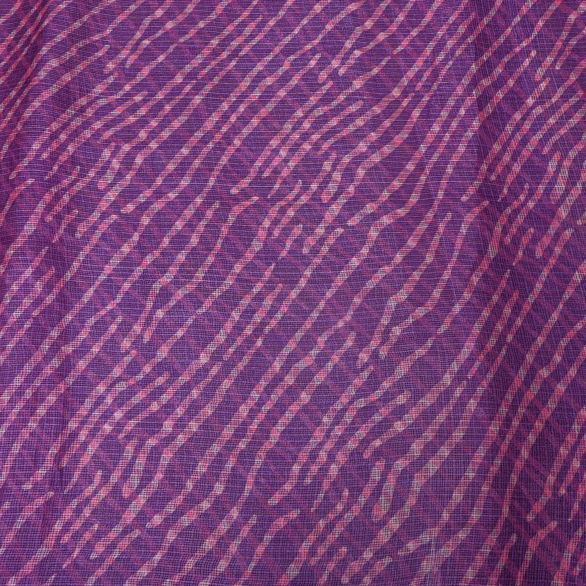 Purple Striped Abstract Print Kota Fabric