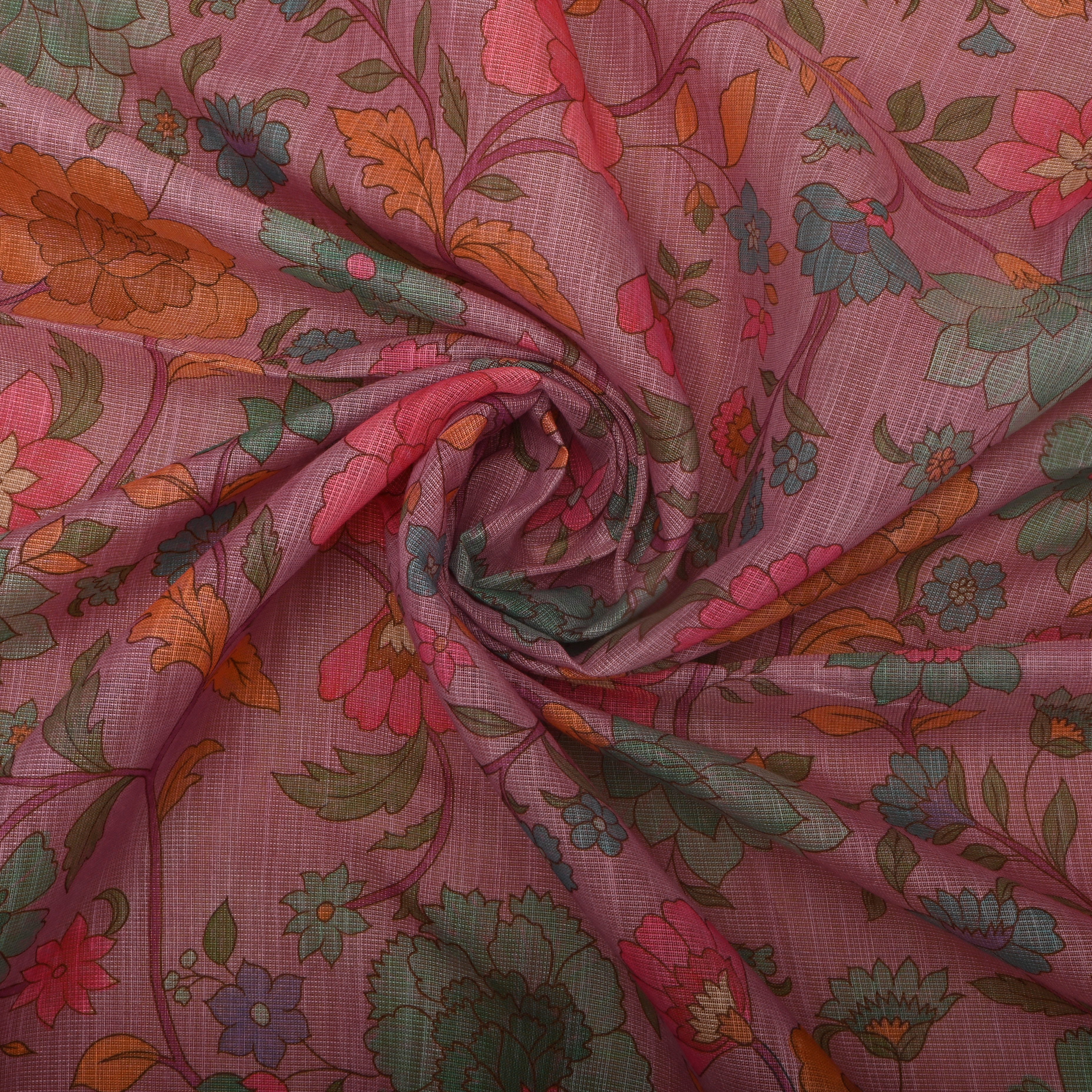 Lavender Floral Printed Tissue Fabric