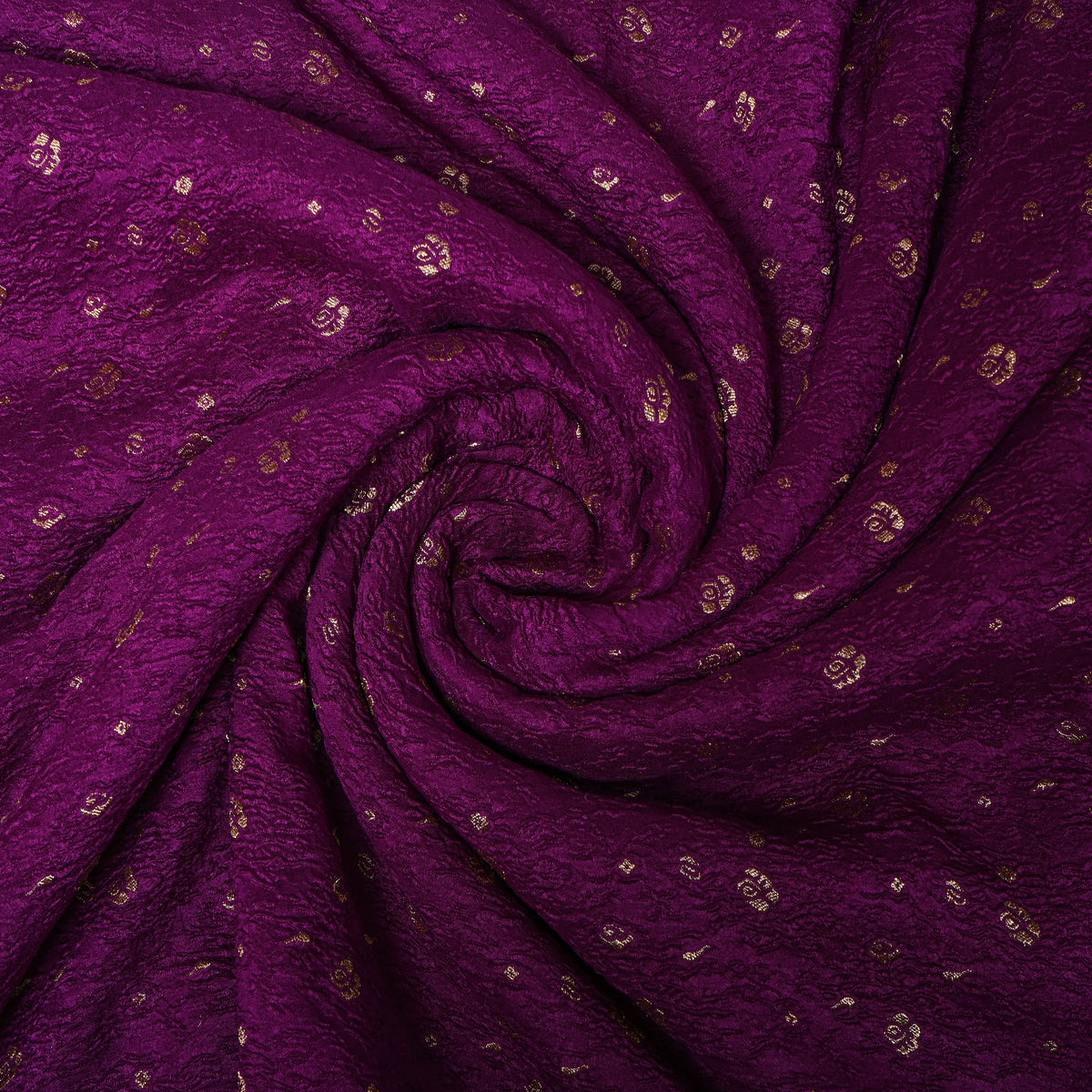 Orchid Purple Gold Zari Butti Jamawar Silk Fabric